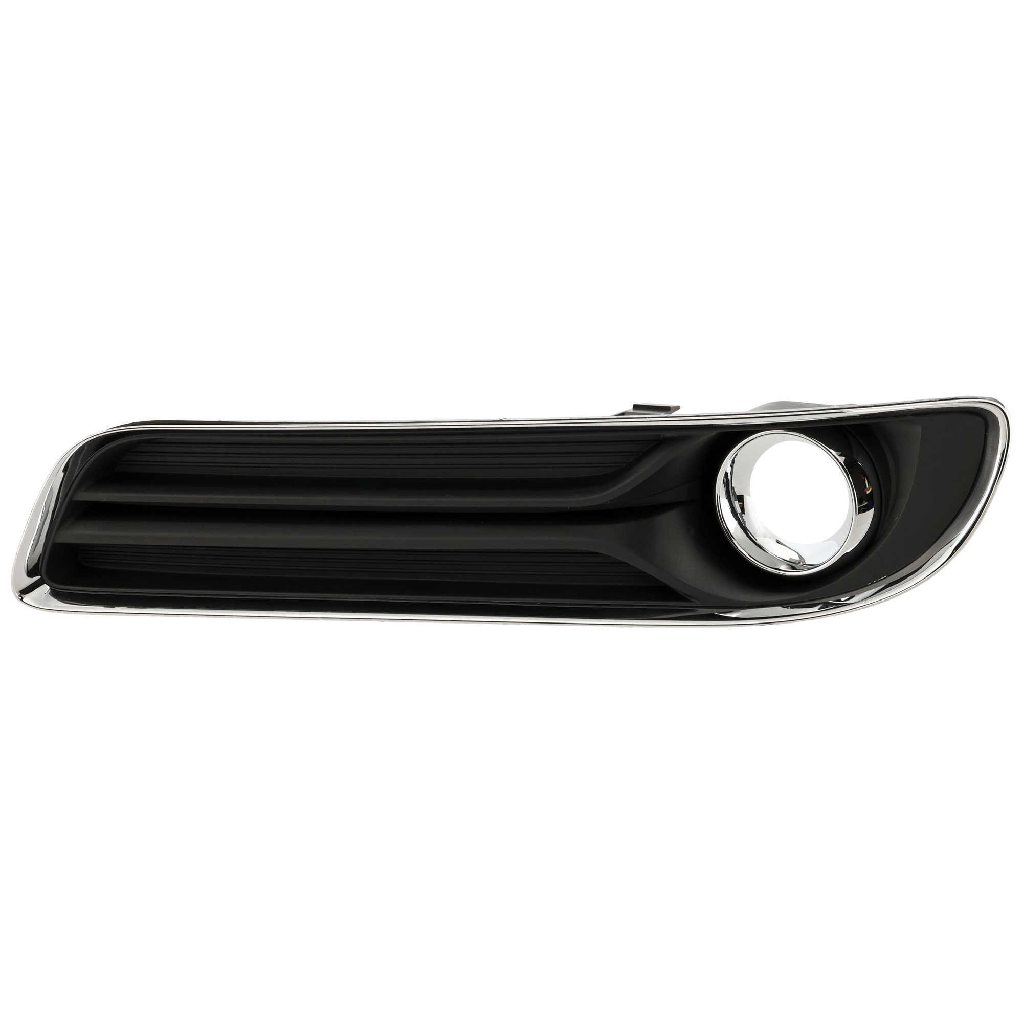 AM CHRYSLER 300-11-14 FRONT FOG LAMP MOLDING LH Black w Chrome Trim w ACC Exc. SRT 8 Model SKU REPC108602 Partslink CH1038128 OEM 68127947AB PFM