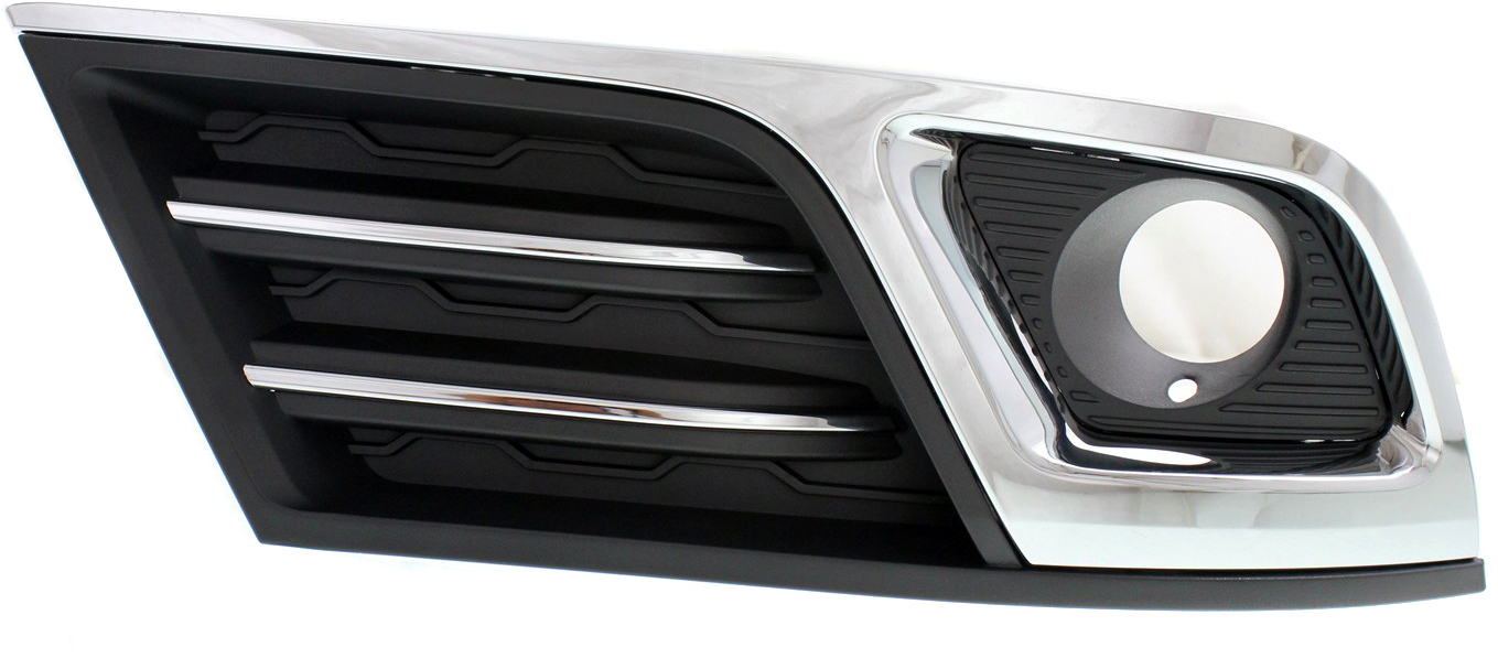 AM TRAVERSE 13-17 FRONT FOG LAMP MOLDING RH Textured Black w Chrome Trim LTZ Premier Models SKU REPC108621 Partslink GM1039150 OEM 22817941