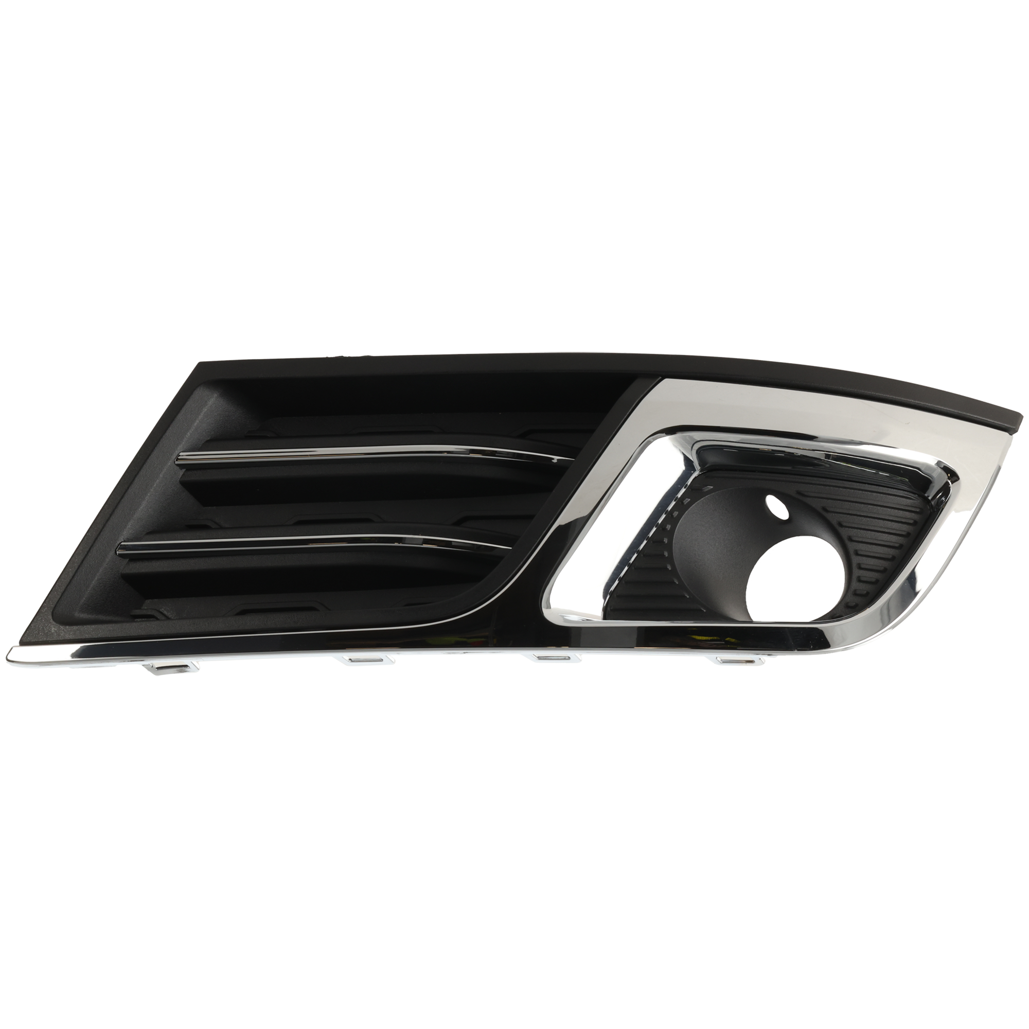 AM TRAVERSE 13-17 FRONT FOG LAMP MOLDING LH Textured Black w Chrome Trim LTZ Premier Models SKU REPC108622 Partslink GM1038150 OEM 22817940