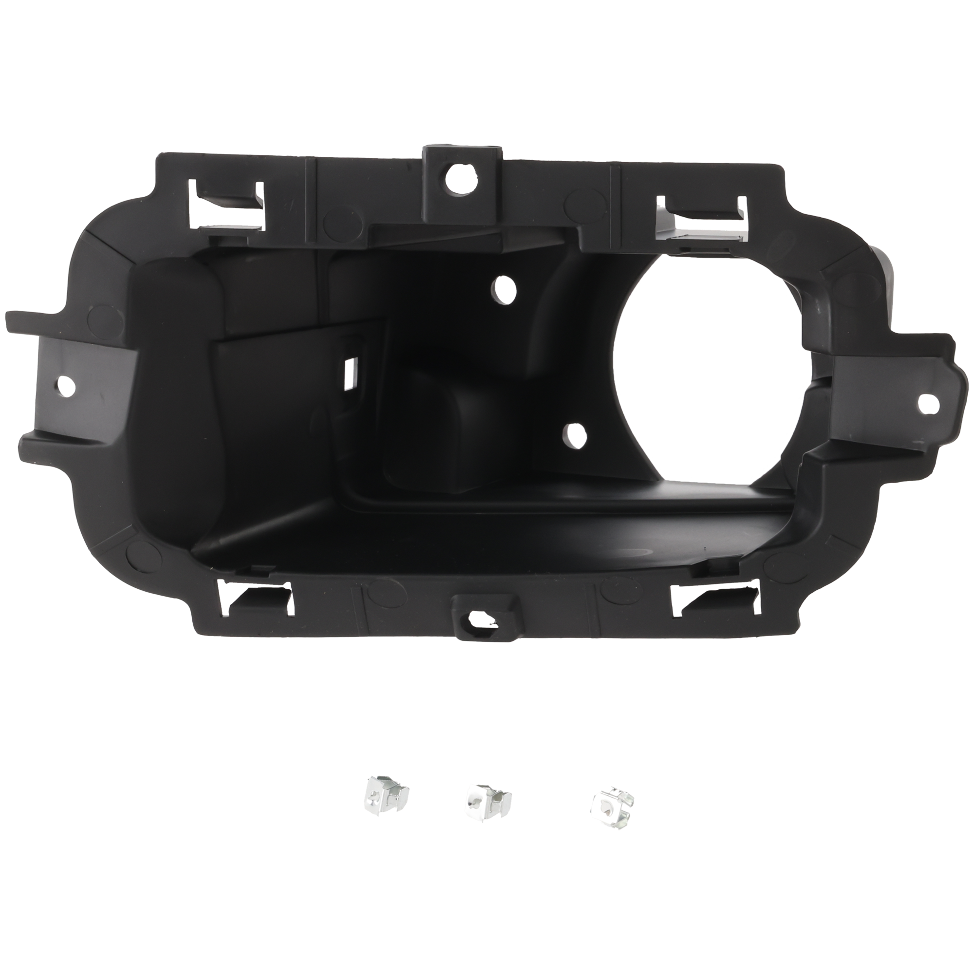 AM SILVERADO 1500-14-15 FOG LIGHT BRACKET LH Textured Black w or w o Impact Bar Skid Plate SKU REPC110502 Partslink GM2602102 OEM 22944876