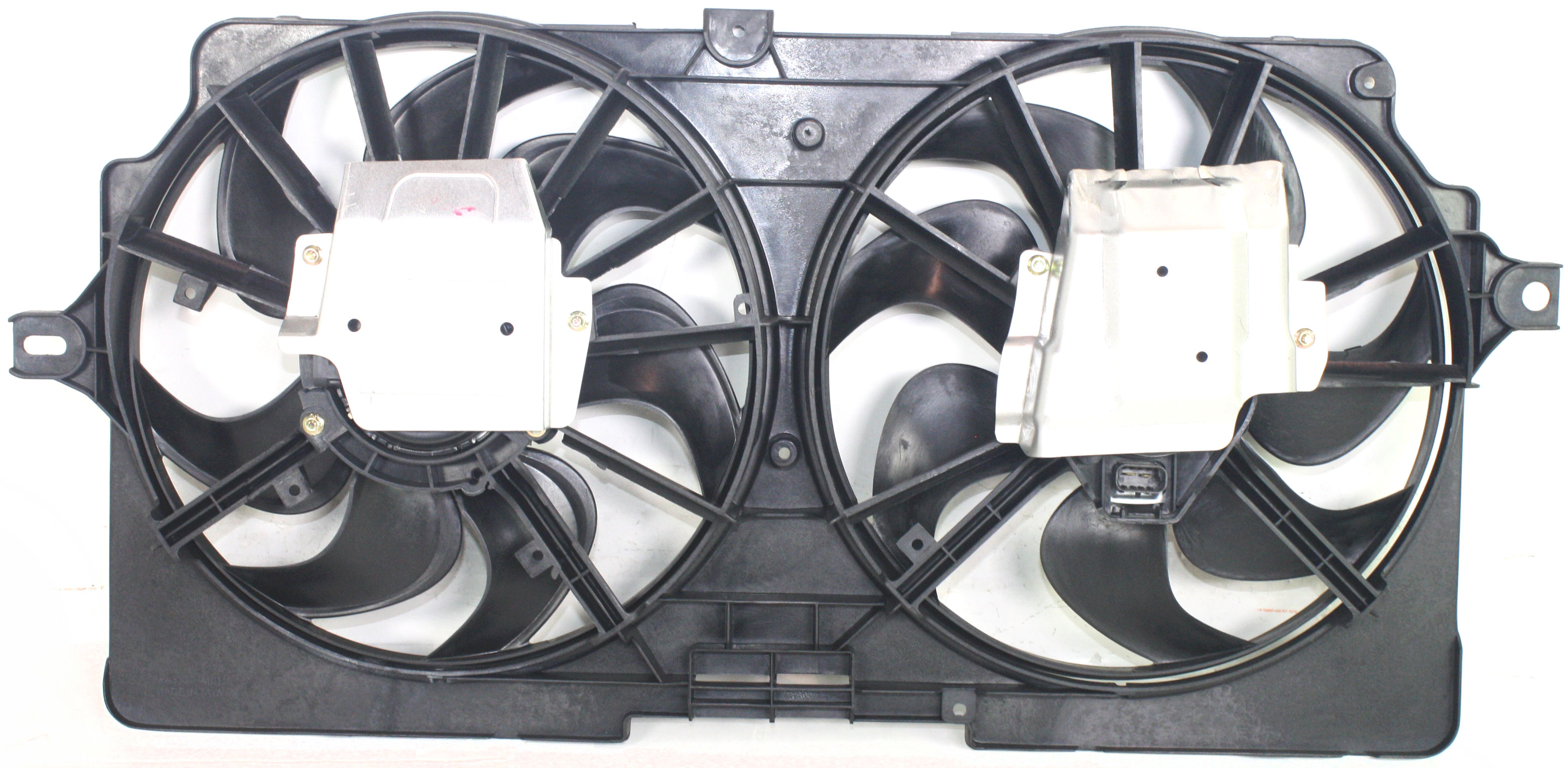 AM VENTURE 99-00 RADIATOR FAN SHROUD ASSEMBLY Dual Fan Standard Duty Cooling w Rear Air Conditioning Heavy Duty Cooling 3.4L Eng. SKU REPC160905 Partslink GM3115155 OEM 12367289