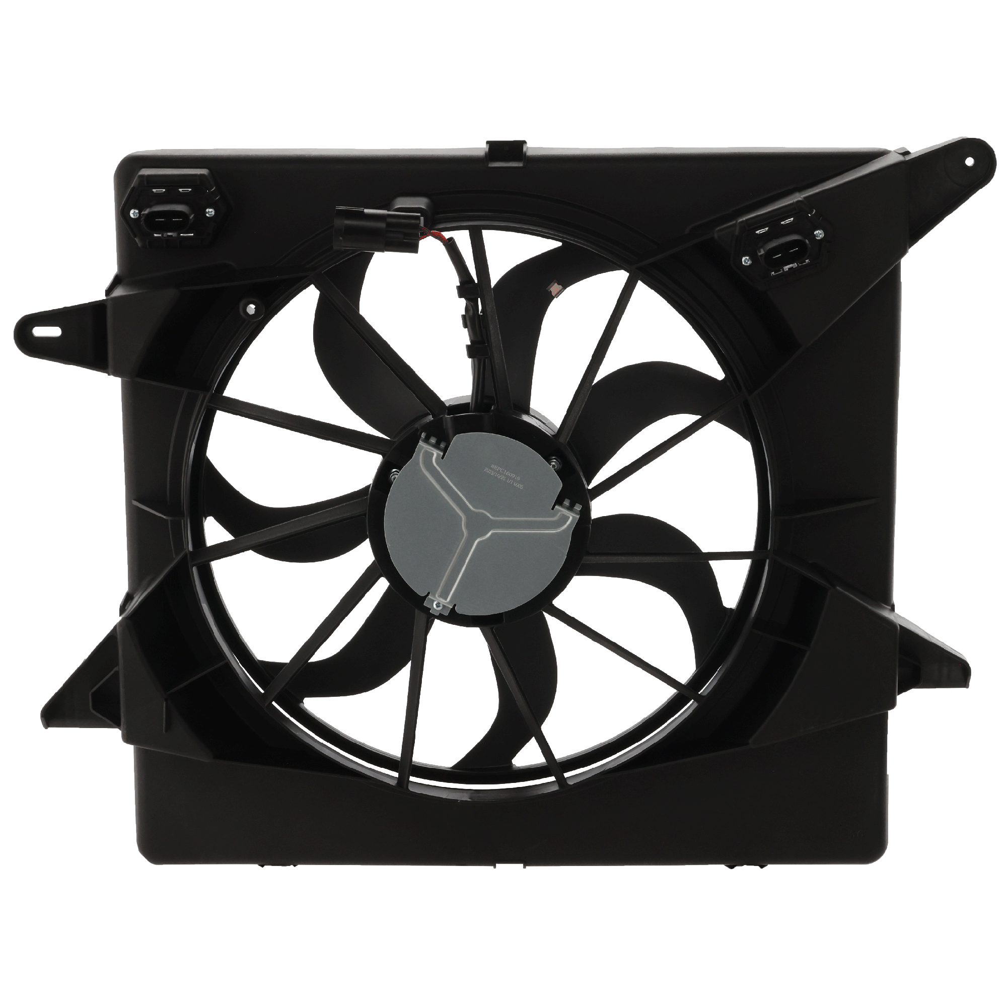 AM SRX 10-16 RADIATOR FAN ASSEMBLY 3.0L 3.6L Includes resistor SKU REPC160919 Partslink GM3115234 OEM 20883034