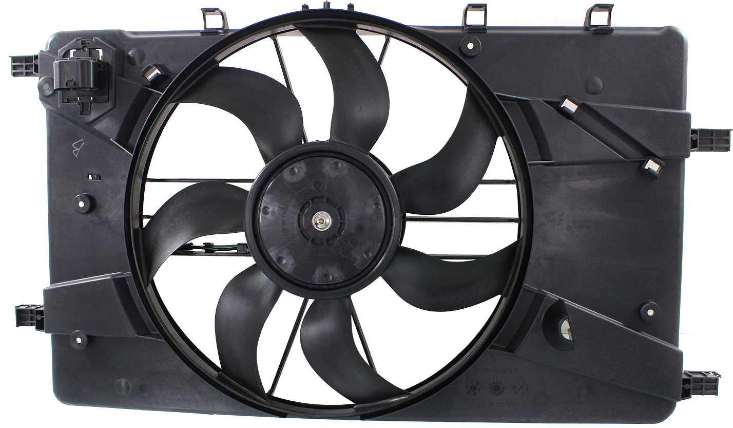 AM CRUZE 11-16 VERANO 12-17 RADIATOR FAN SHROUD ASSEMBLY Single Fan Includes resistor SKU REPC160928 Partslink GM3115243 OEM 13360890