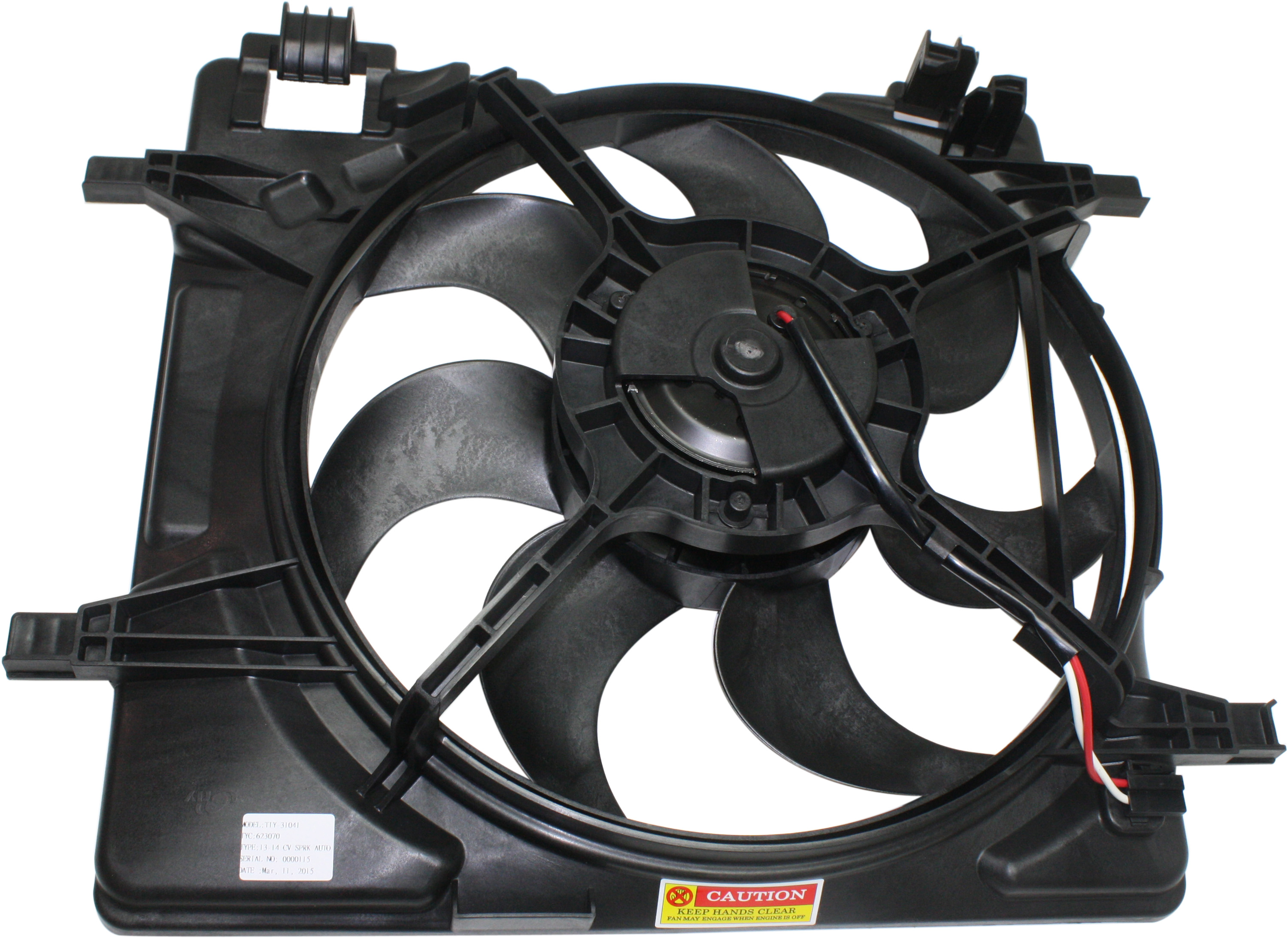 AM SPARK 13-15 RADIATOR FAN ASSEMBLY Automatic Transmission w o A C SKU REPC160934 Partslink GM3115255 OEM 95205516