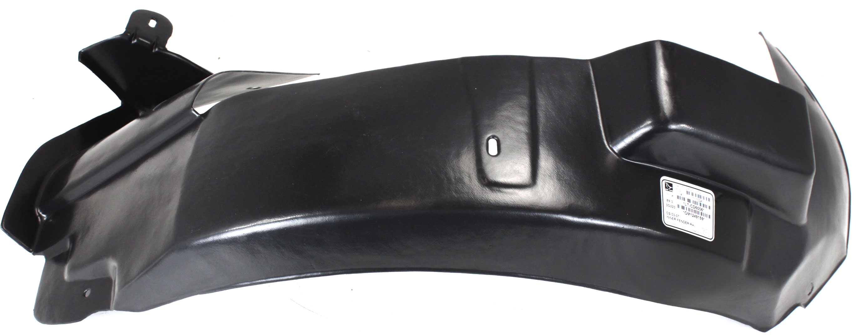 AM CTS 03-07 FRONT FENDER LINER RH Rear Section SKU REPC222131 Partslink GM1249159 OEM 25765934