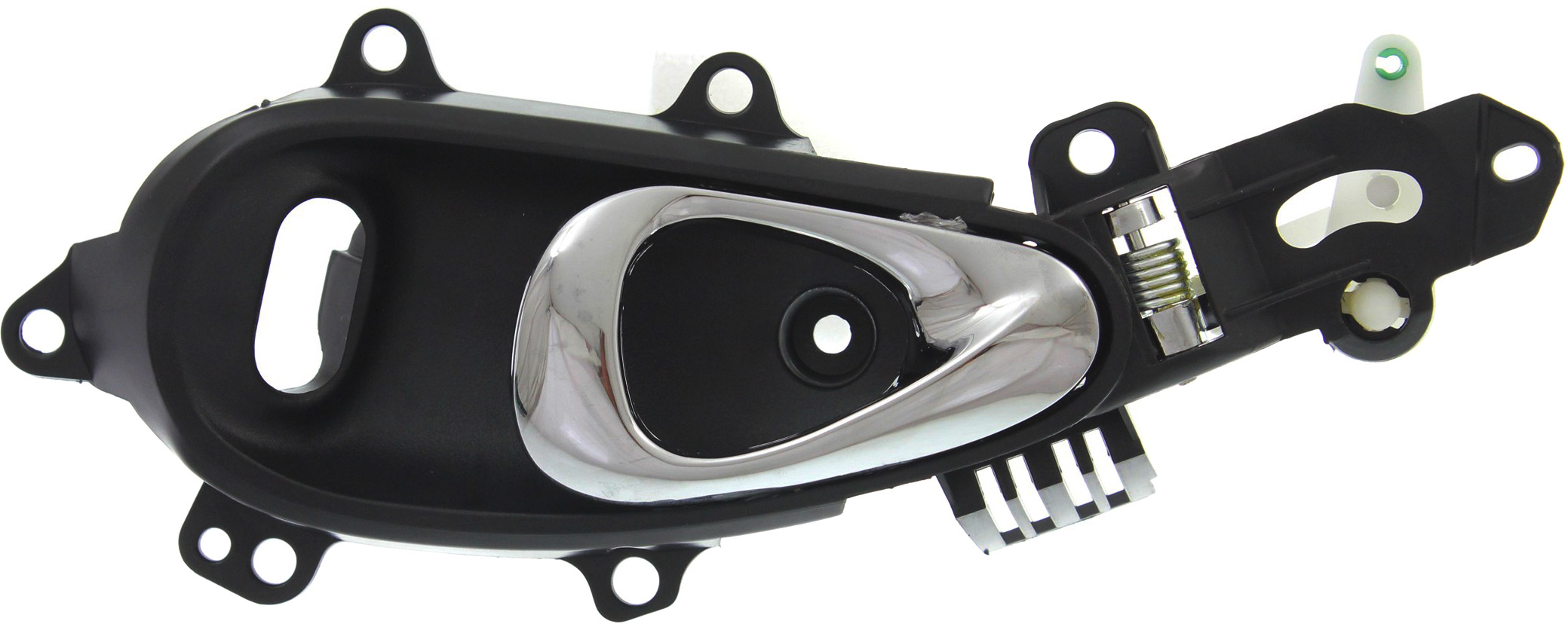 AM PT CRUISER 01-10 FRONT INTERIOR DOOR HANDLE LH Chrome Lever+Black Housing Plastic w Hole SKU REPC462156 Partslink CH1352142 OEM SB97XDVAD