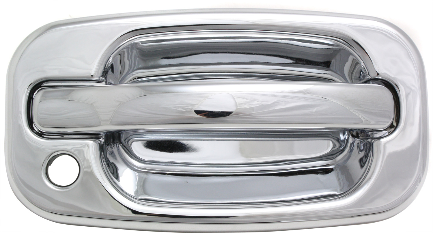 AM TAHOE YUKON 00-06 REAR EXTERIOR DOOR HANDLE Back Door All Chrome Split Type Door SKU REPC491389C OEM 15095436 PFM