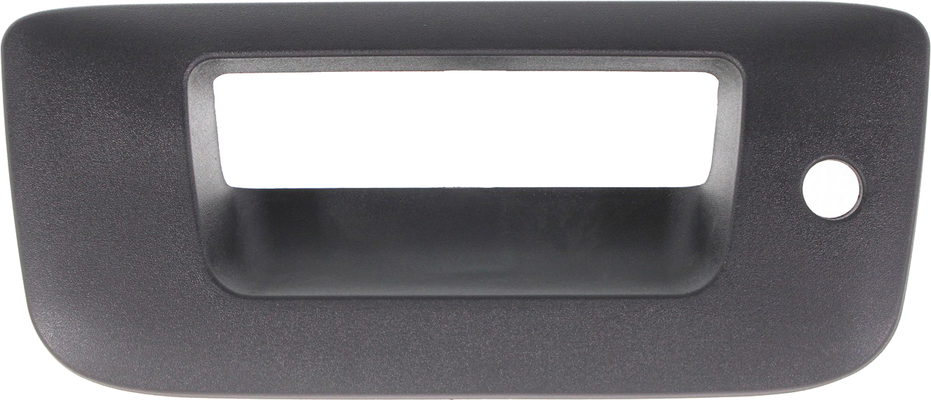 AM SILVERADO 1500 SIERRA 1500-07-13 TAILGATE HANDLE BEZEL Outside Textured Black w Keyhole w o Camera Hole Excludes 2007 Classic SKU REPC580706 Partslink GM1916106 OEM 22755302