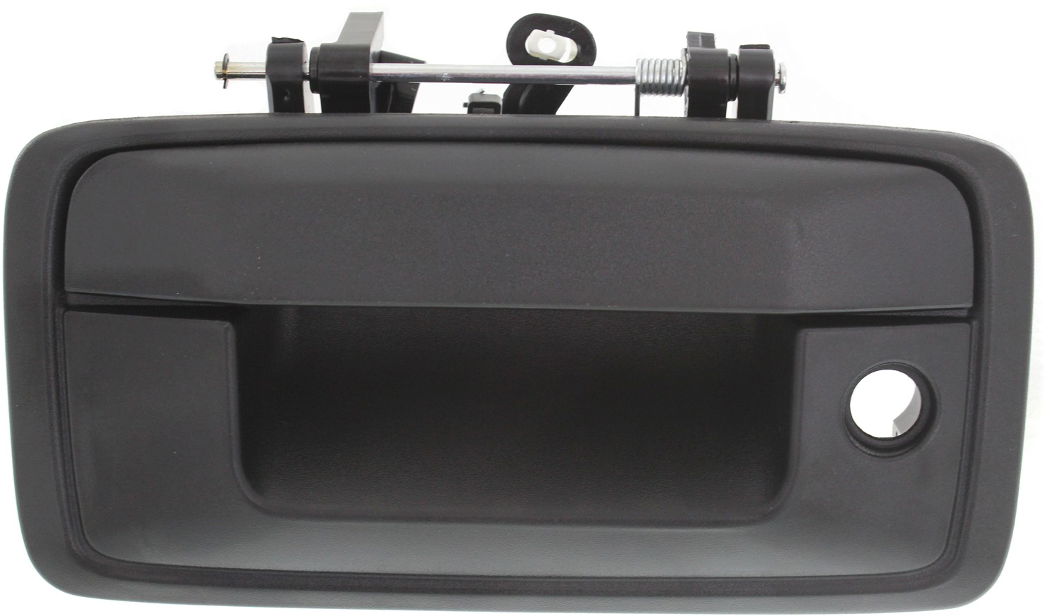AM SILVERADO SIERRA 1500-14-15-2500 HD 3500 HD 15-15 TAILGATE HANDLE Outside Txtd Blk w Keyhole w o Cam Hole SKU REPC580752 Partslink GM1915132 OEM 23448679-23128693
