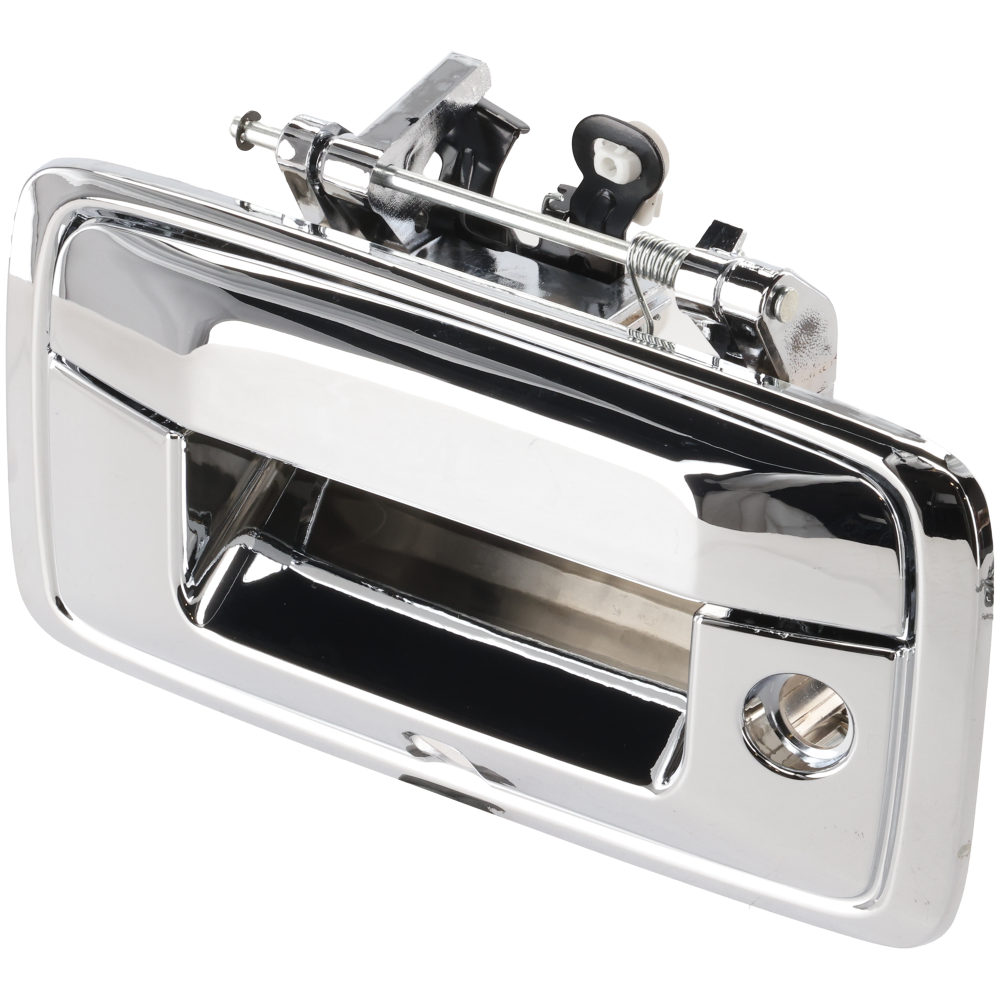 AM SILVERADO SIERRA 1500-14-15-2500 HD 3500 HD 15-15 TAILGATE HANDLE Outside Chrome w Keyhole and Cam Hole SKU REPC580753C OEM 23448681 PFM