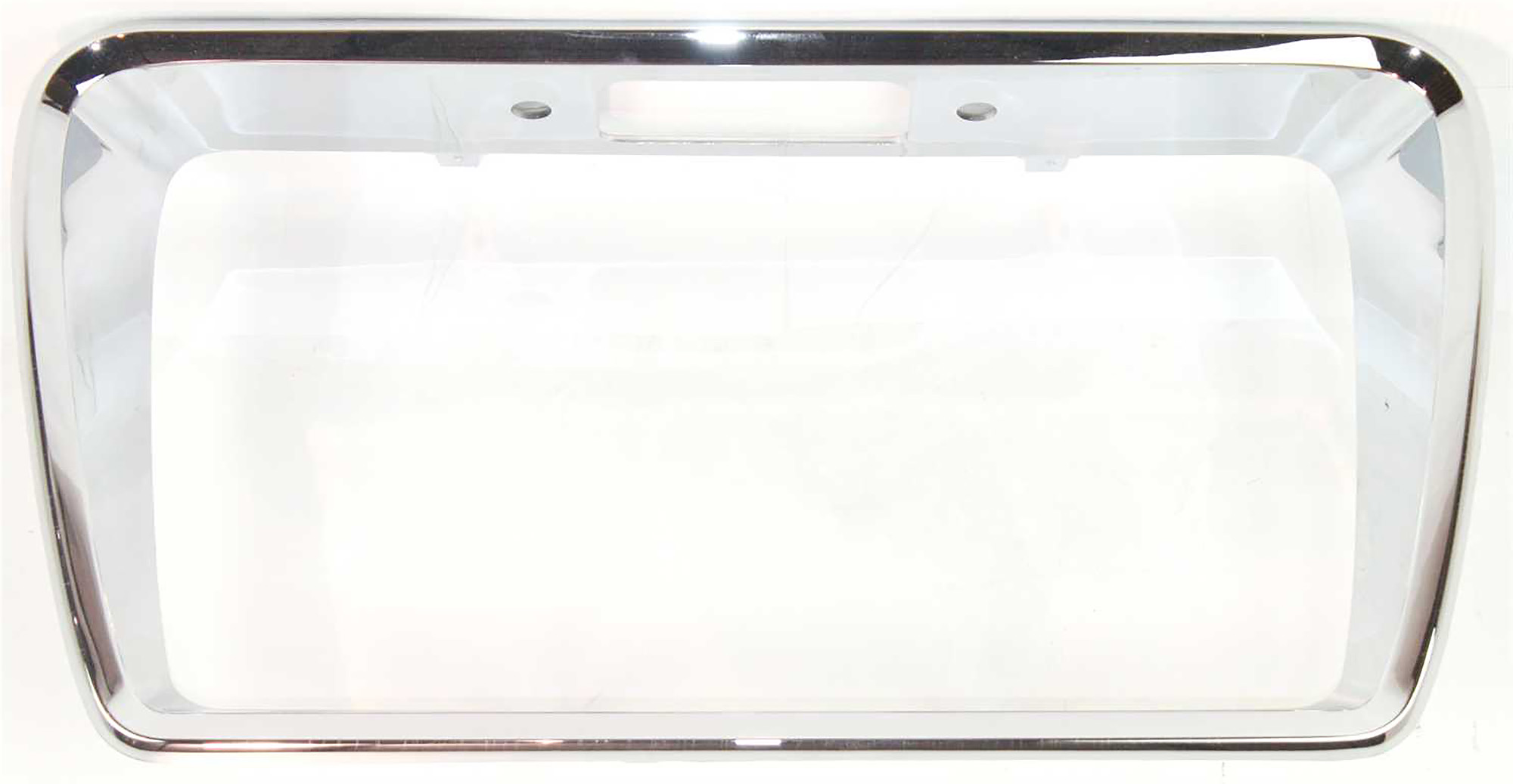 AM MALIBU 08-12 REAR LICENSE PLATE BRACKET Chrome ABS Frame SKU REPC700501 Partslink GM1168100 OEM 15831264