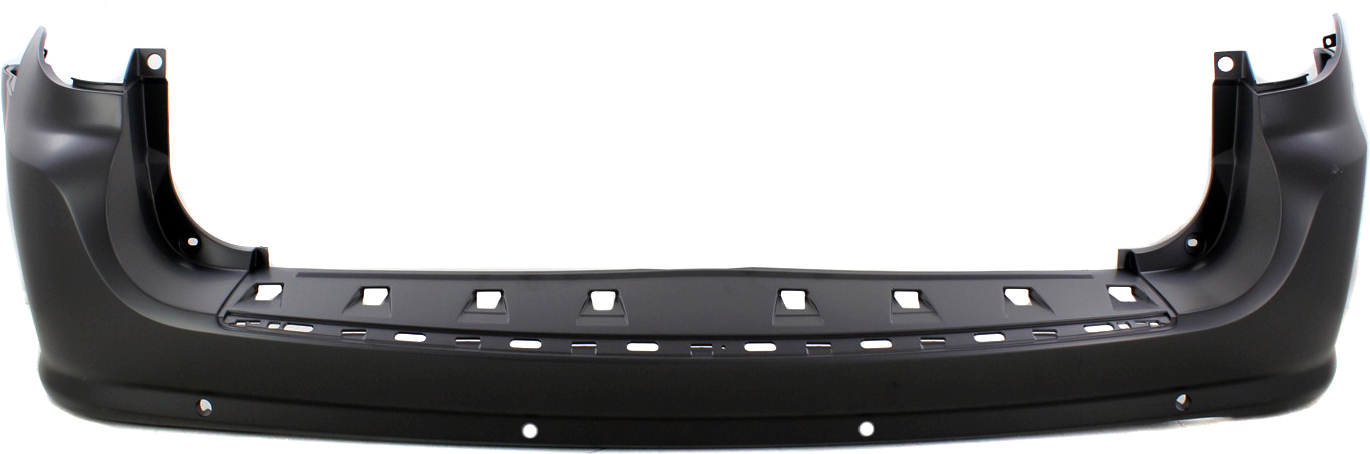 AM GRAND CARAVAN 11-20 REAR BUMPER COVER Primed w o Blind Spot Sensor Holes w Parking Aid Sensor Holes SKU REPC760189P Partslink CH1100970 OEM 68125725AB