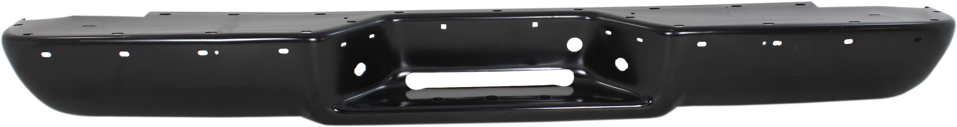 AM C K SERIES P U 88-99 STEP BUMPER FACE BAR ONLY w o Pad w Pad Provision w o Mounting Bracket Painted Black Stepside All Cab Types w Impact Strip Holes SKU REPC760307