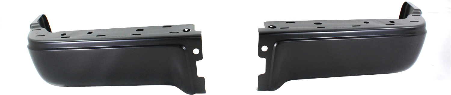 AM F 150-09-14 STEP BUMPER FACE BAR ONLY w o Pad w Pad Provision w o Mounting Bracket Powdercoated Black w o Rear Object Sensors Hole Styleside SKU REPC760501 Partslink FO1102375 OEM 9L3Z17906CPTM