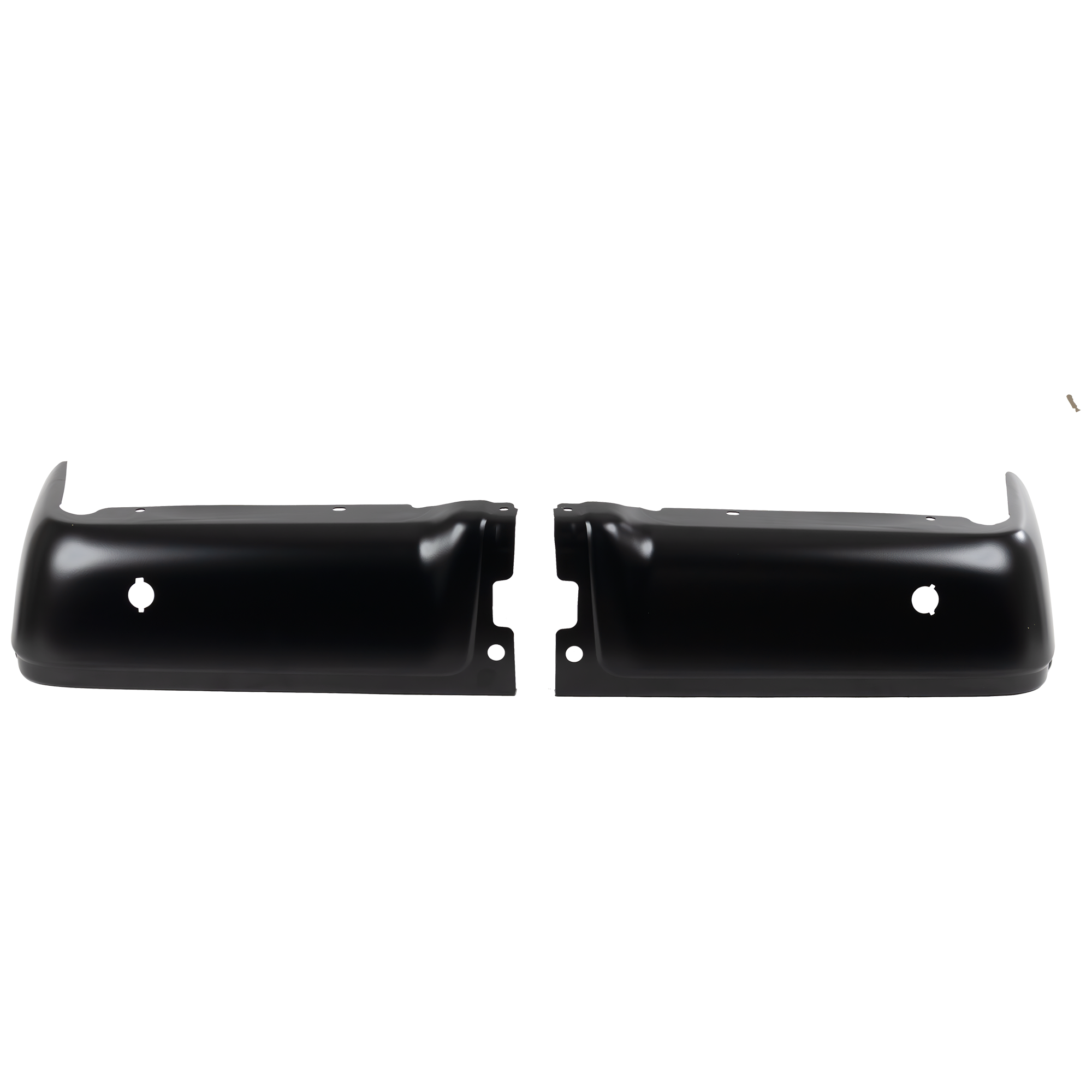 AM F 150-09-14 STEP BUMPER FACE BAR ONLY w o Pad w Pad Provision w o Mounting Bracket Powdercoated Black w Rear Object Sensors Hole Styleside SKU REPC760502 Partslink FO1102373 OEM 9L3Z17906DPTM