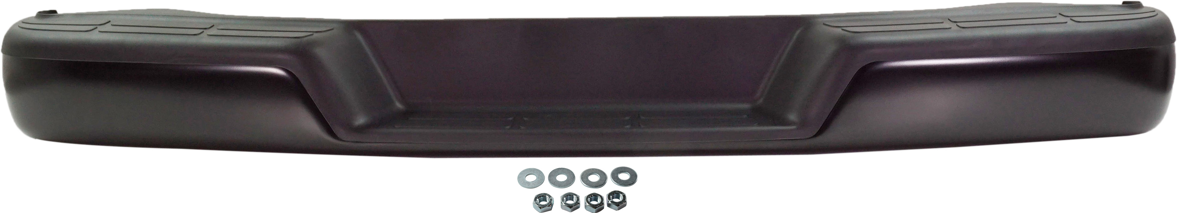 AM EXPRESS SAVANA VAN 96-23 STEP BUMPER FACE BAR AND PAD w Pad Provision w o Mounting Bracket Black w o Object Sensor Holes SKU REPC760902 Partslink GM1103143 OEM 84361129-25962250