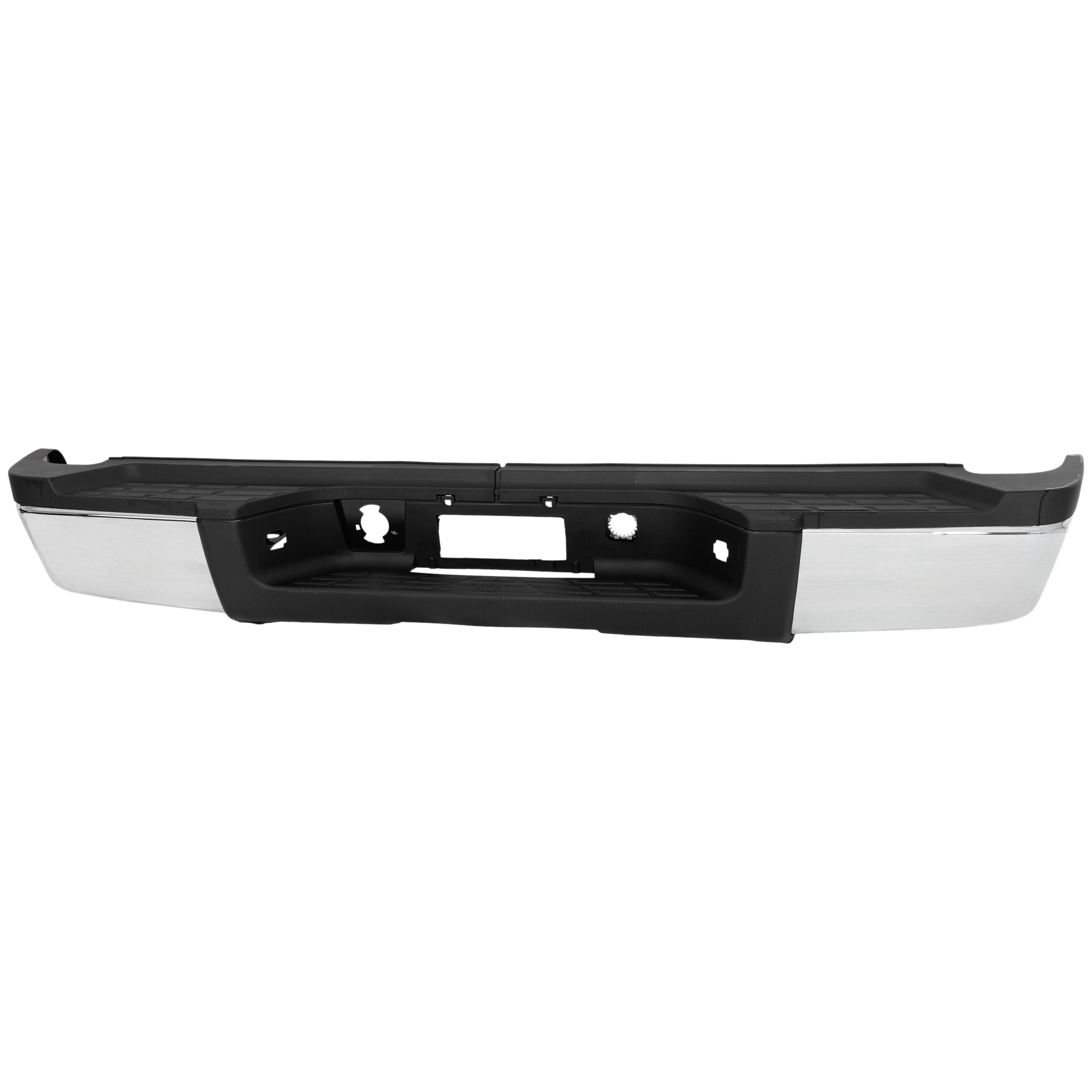 AM SILVERADO SIERRA 2500 HD 3500 HD 07-10 STEP BUMPER FACE BAR AND PAD w Pad Provision w o Mounting Bracket Chrome w o Rear Object Sensor Holes 3500 HD Single Rear Wheels Excludes 2007 Classic SKU REPC823704Q Partslink GM1103150C OEM 19259332
