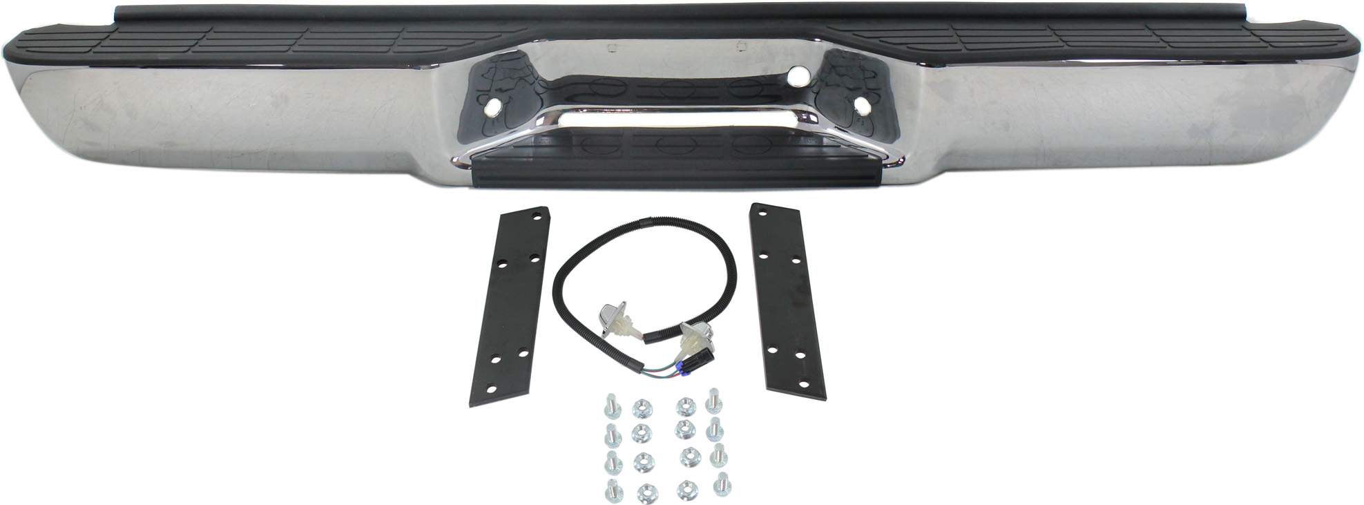 AM C K SERIES P U 88-00 STEP BUMPER FACE BAR AND PAD w Pad Provision w Mounting Bracket Chrome w o Impact Strip Holes Fleetside SKU REPC823722 Partslink GM1103134 OEM Performance