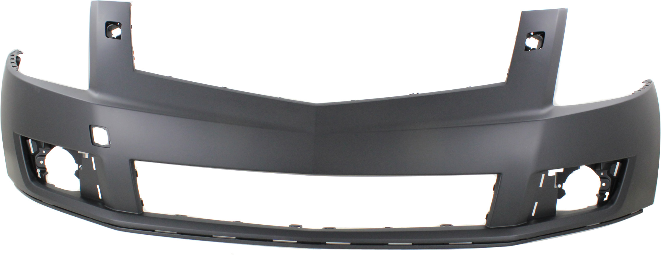 AM SRX 13-16 FRONT BUMPER COVER Upper Primed w HLW Holes w o Parking Aid Snsr Holes and Pre Collision System SKU REPCD010302P Partslink GM1000970 OEM 22762885