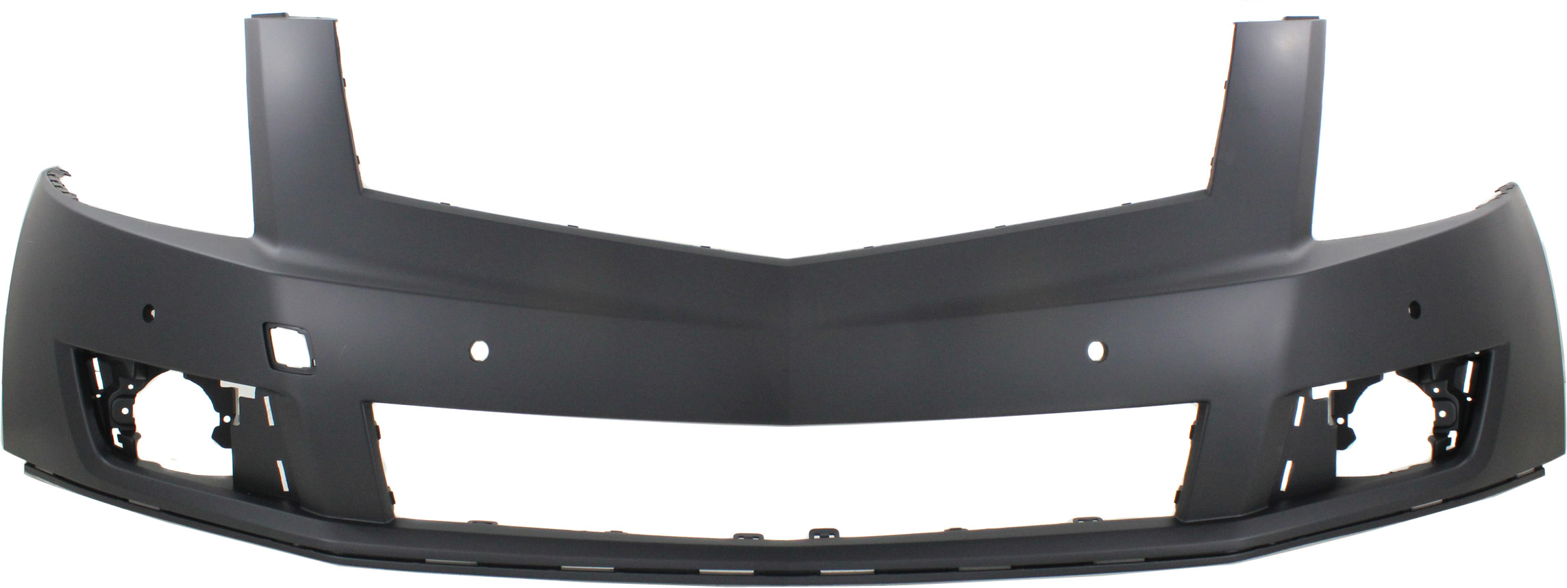 AM SRX 13-16 FRONT BUMPER COVER Upper Primed w o HLW Holes w Parking Aid Snsr Holes and Pre Collision System SKU REPCD010304P Partslink GM1000969 OEM 22762887