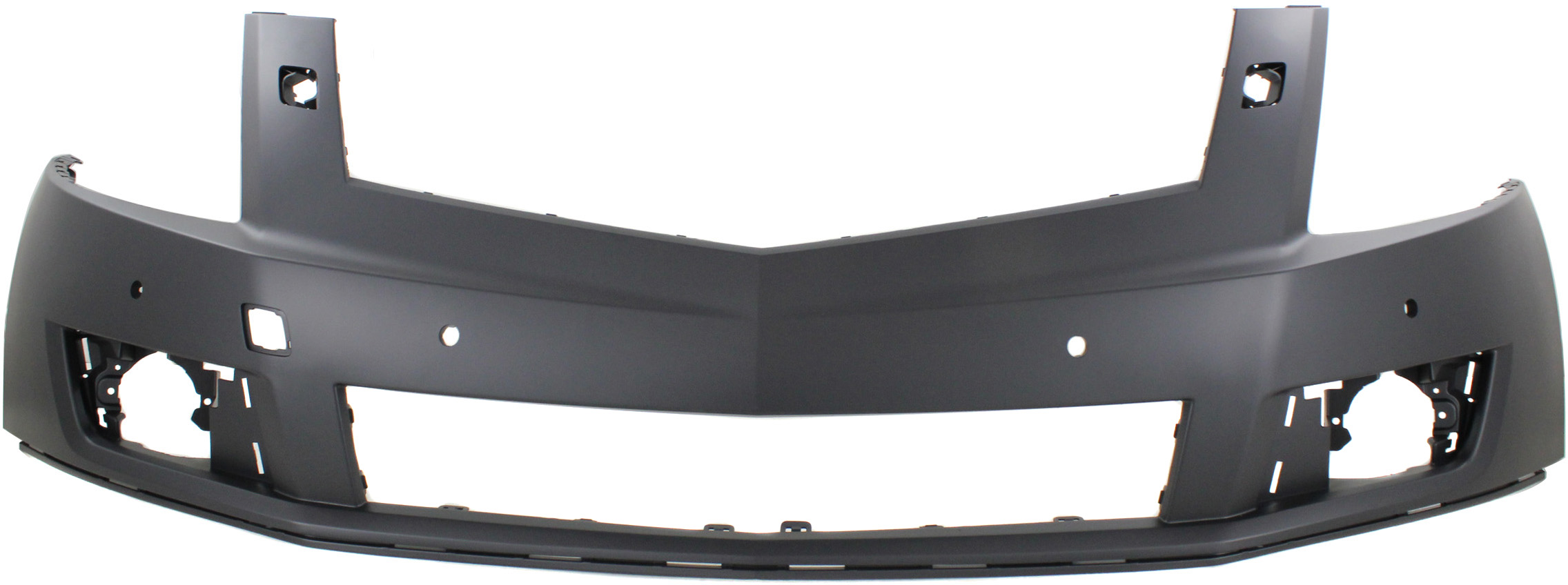 AM SRX 13-16 FRONT BUMPER COVER Upper Primed w HLW and Parking Aid Snsr Holes w o Pre Collision System SKU REPCD010305P Partslink GM1000971 OEM 22762888