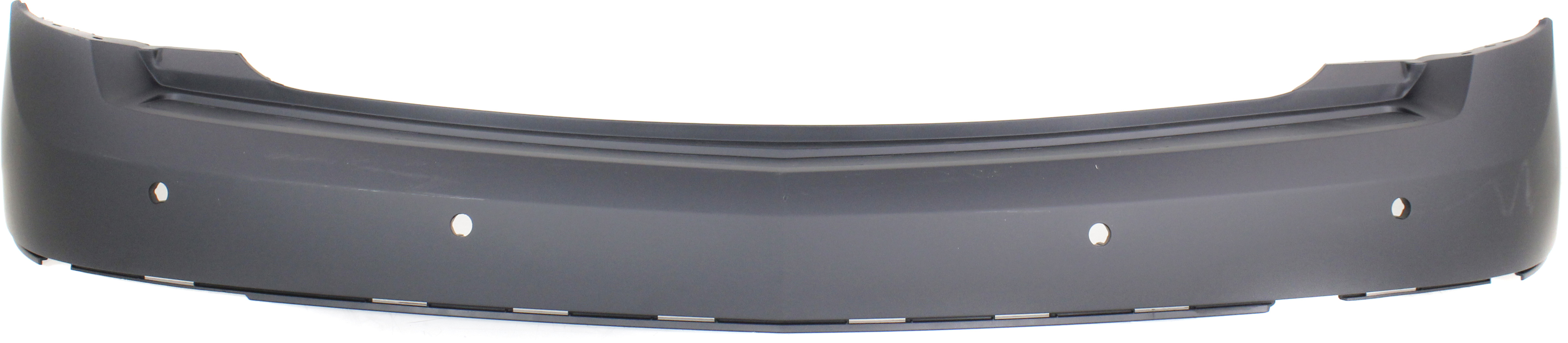 AM SRX 13-16 REAR BUMPER COVER Upper Primed w Parking Aid Snsr Holes and Crash Imminent Braking SKU REPCD760110P Partslink GM1100955 OEM 22764066
