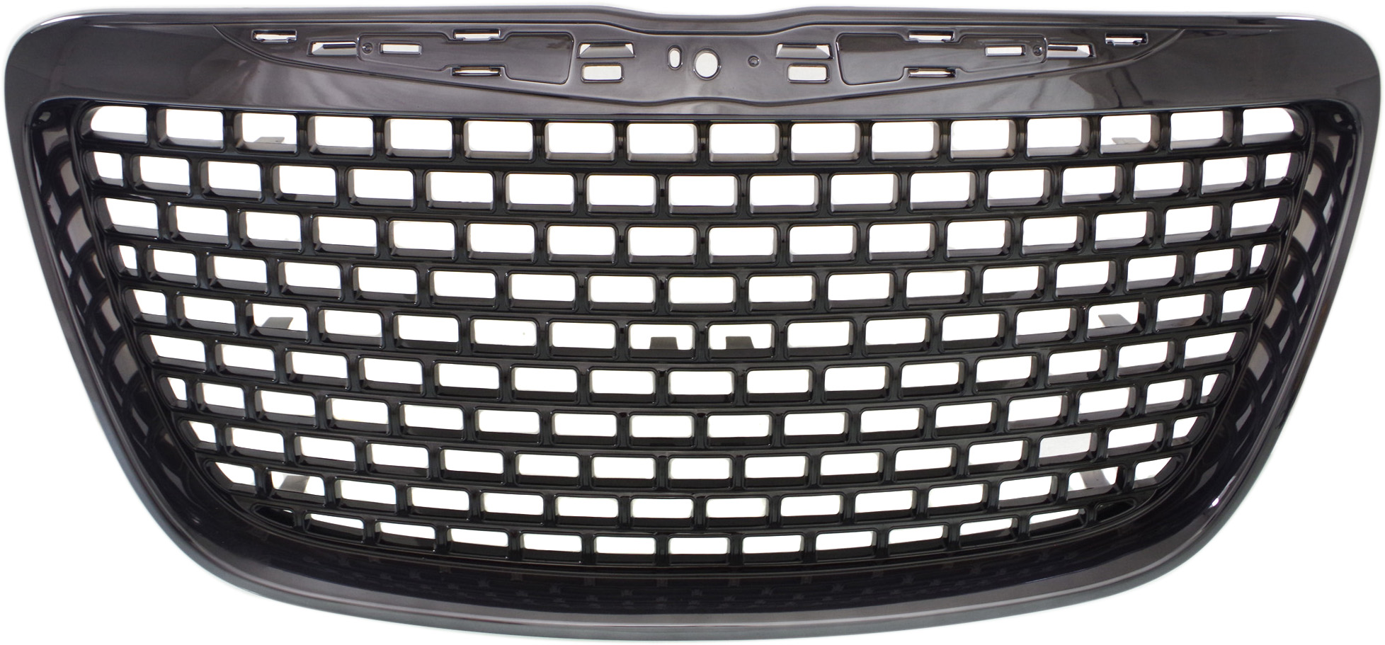 AM CHRYSLER 300-12-14 GRILLE Painted Black Shell and Insert w Chrome Trim Factory Installed Code MC7 SKU REPCH070104 Partslink CH1200383 OEM 1SF04SZRAA