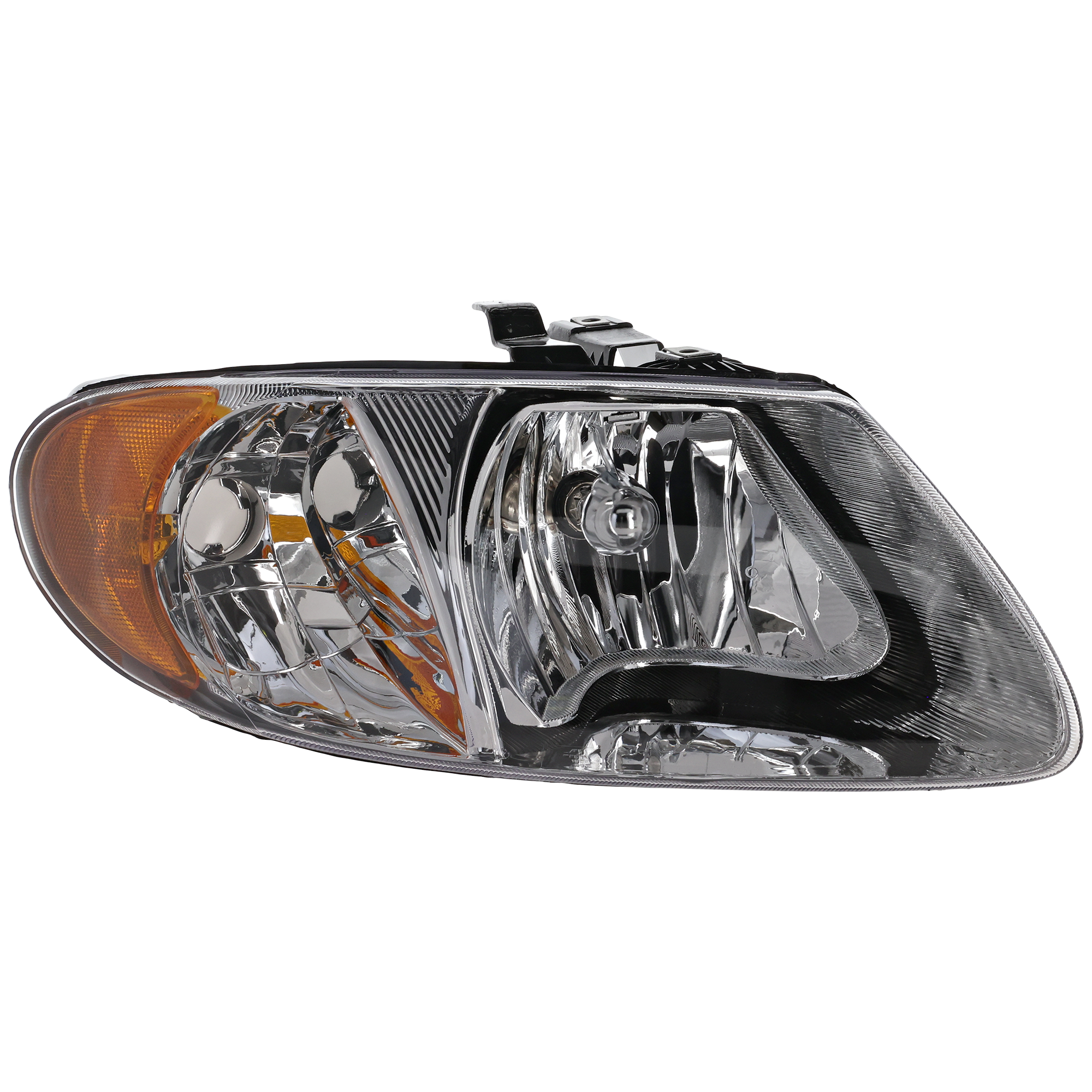 AM CARAVAN 01-07 HEAD LAMP RH Assembly Halogen 113 in. WB w o Turn Signal Light Bulb SKU REPCH100101 OEM 4857700AC PFM