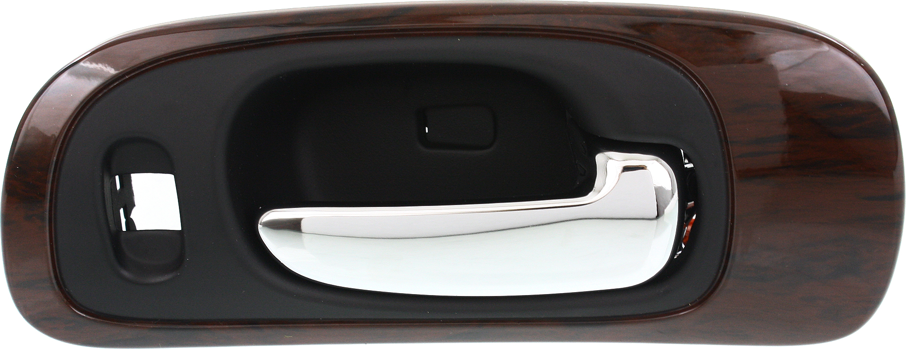 AM CONCORDE 98-04 FRONT INTERIOR DOOR HANDLE RH Chrome Lever+Black Housing+Woodgrain Bezel w 6 Nuts SKU REPCH462147 OEM 5102860AA