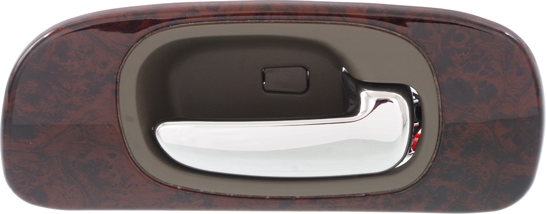 AM CONCORDE 98-04 REAR INTERIOR DOOR HANDLE RH Chrome Lever+Gray Housing+Woodgrain Bezel w 6 Nuts SKU REPCH491303