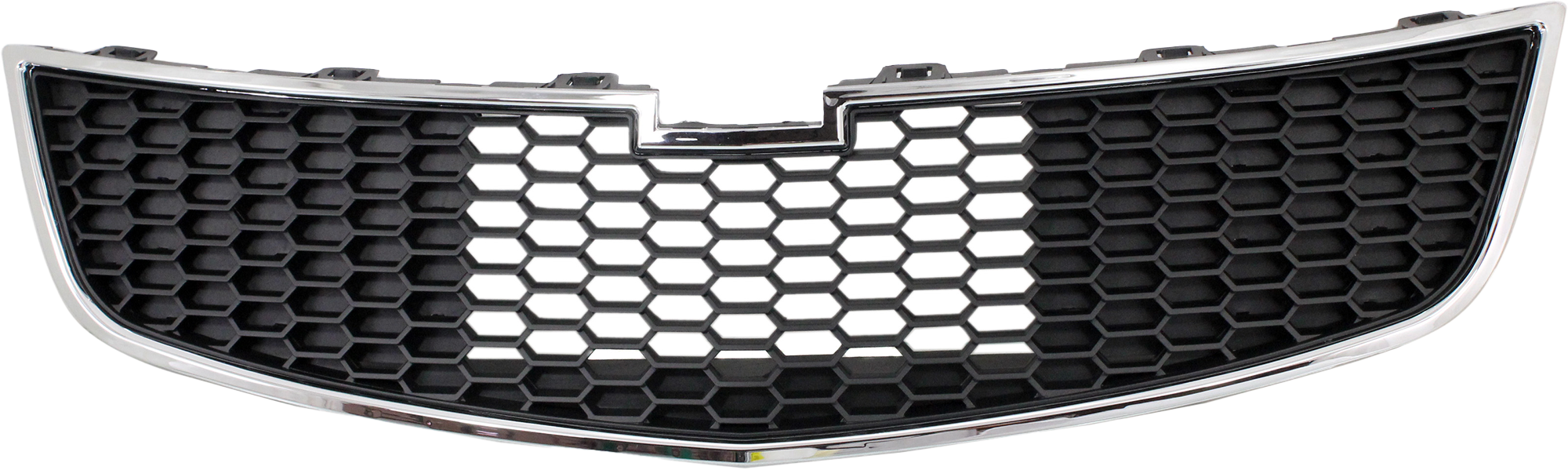 AM CRUZE 11-14 FRONT BUMPER GRILLE Plastic Chrome Shell Painted Black Insert Eco Model 1.4L Eng. SKU REPCV070117 Partslink GM1200640 OEM 95225614