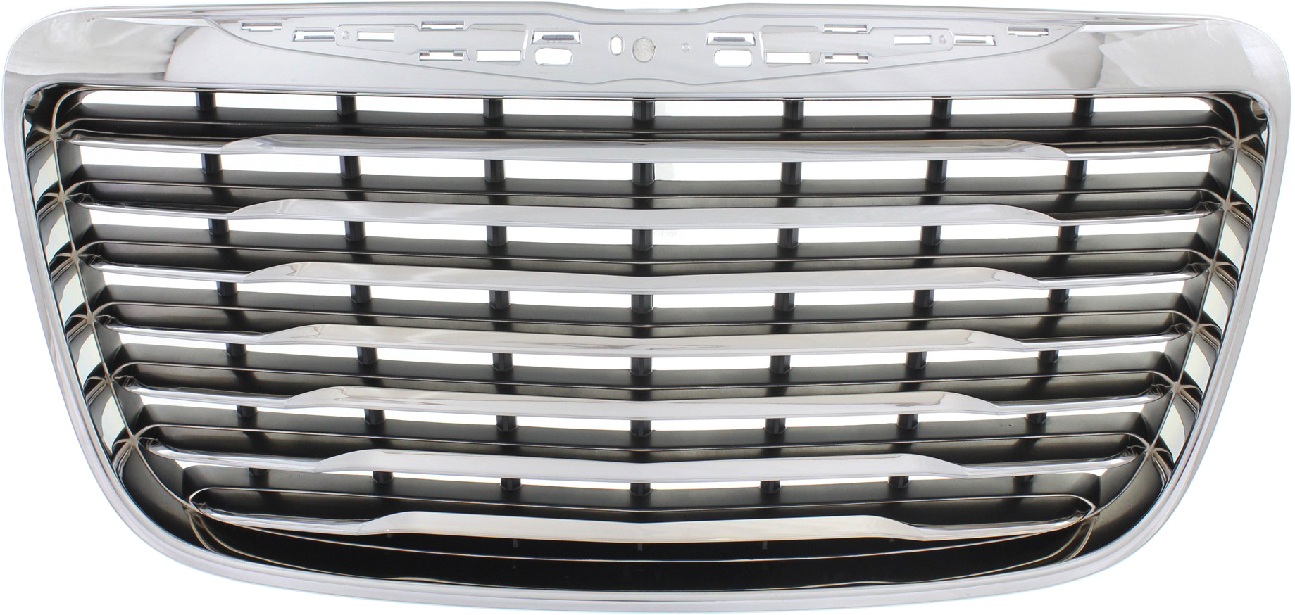 AM CHRYSLER 300-11-14 GRILLE Chrome Shell Painted Black Insert w Chr Trim Factory Installed w o Pedestrian Protection Code MF5 SKU REPCV070120 Partslink CH1200351 OEM 68127942AE