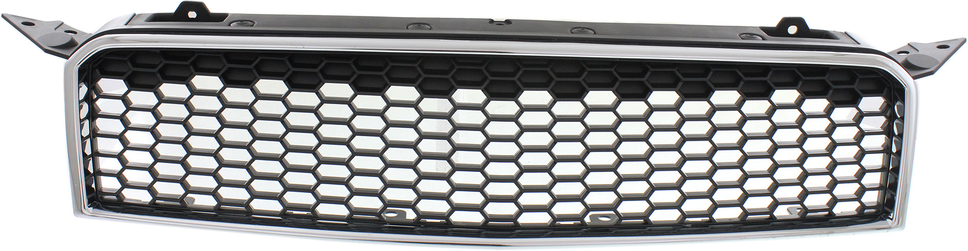 AM AVEO5-09-11 GRILLE Chrome Shell Textured Black Insert Hatchback SKU REPCV070129 Partslink GM1200668 OEM 96808248