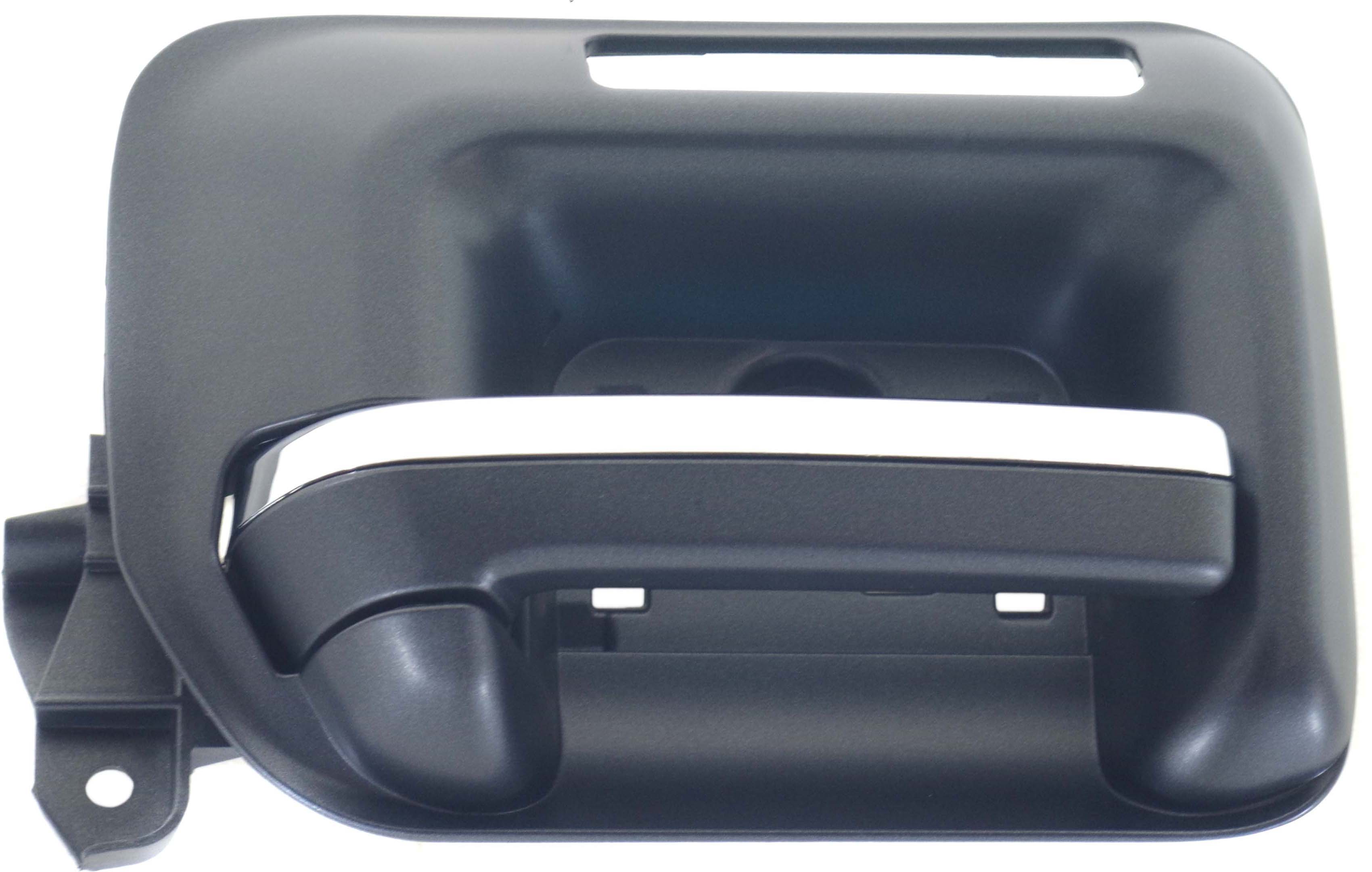 AM SILVERADO SIERRA 14-22 FRONT INTERIOR DOOR HANDLE LH Blk w Chrome Insert Plastic w Switch Hole SKU REPCV462326 OEM 23142287