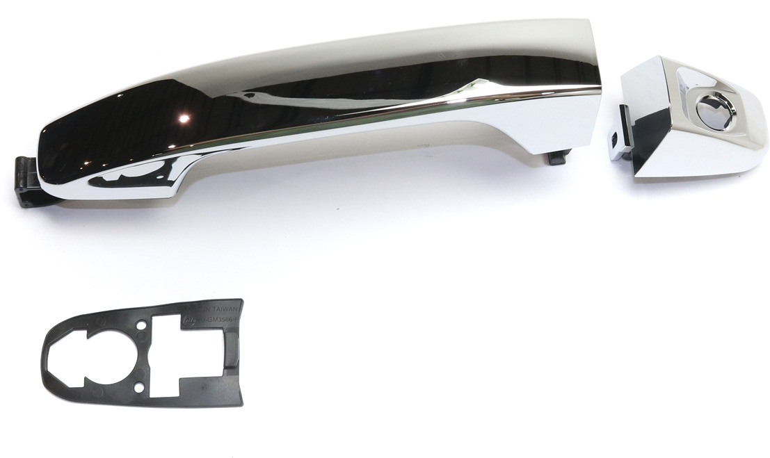 AM CANYON COLORADO 15-22 FRONT EXTERIOR DOOR HANDLE LH All Chrome Handle+Cvr+Gasket w Keyhole SKU REPCV462376 OEM 23251671