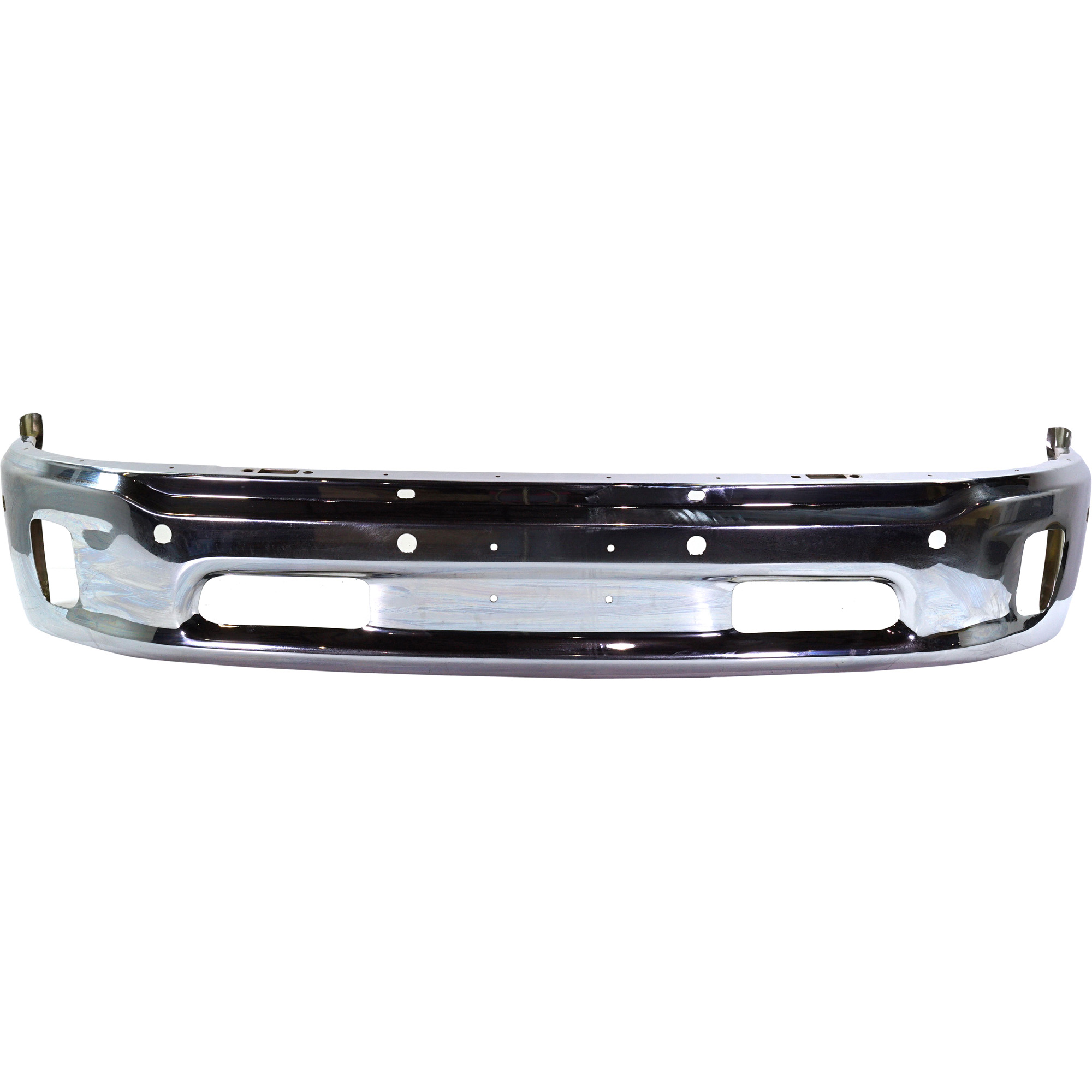 AM RAM 1500-14-18 FRONT BUMPER Lower Chrome 2 Piece Bumper Type w Parking Aid Sensor Holes w Fog Light Holes Includes 19-22-1500 Classic SKU REPD010110 Partslink CH1002402 OEM 68160857AA