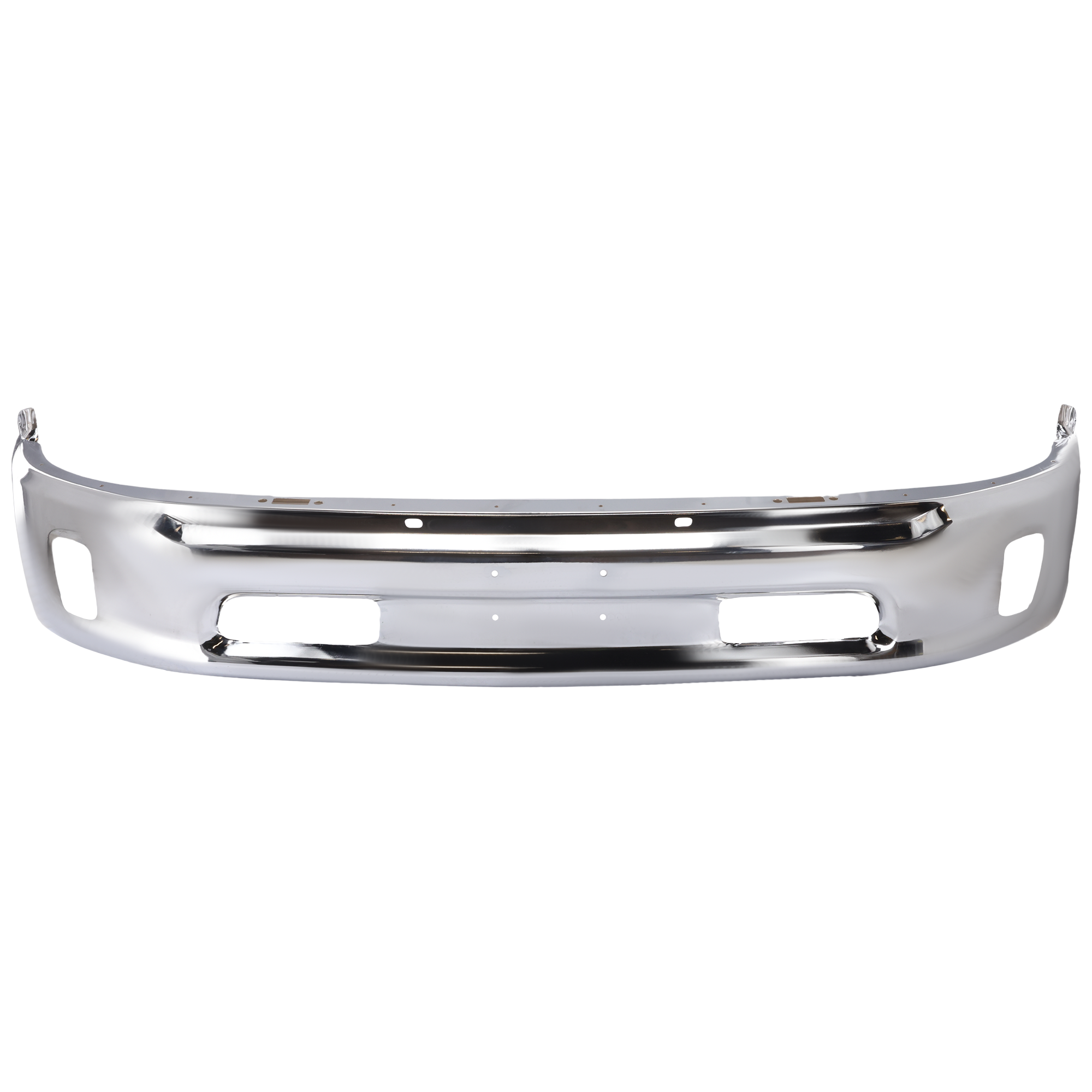 AM RAM 1500-13-18 FRONT BUMPER Lower Chrome 2 Piece Bumper Type w Fog Light Holes w o Parking Aid Sensor Holes 15-23 w Ram Letters On Grille Includes 19-24-1500 Classic SKU REPD010111 Partslink CH1002396 OEM 68160853AB