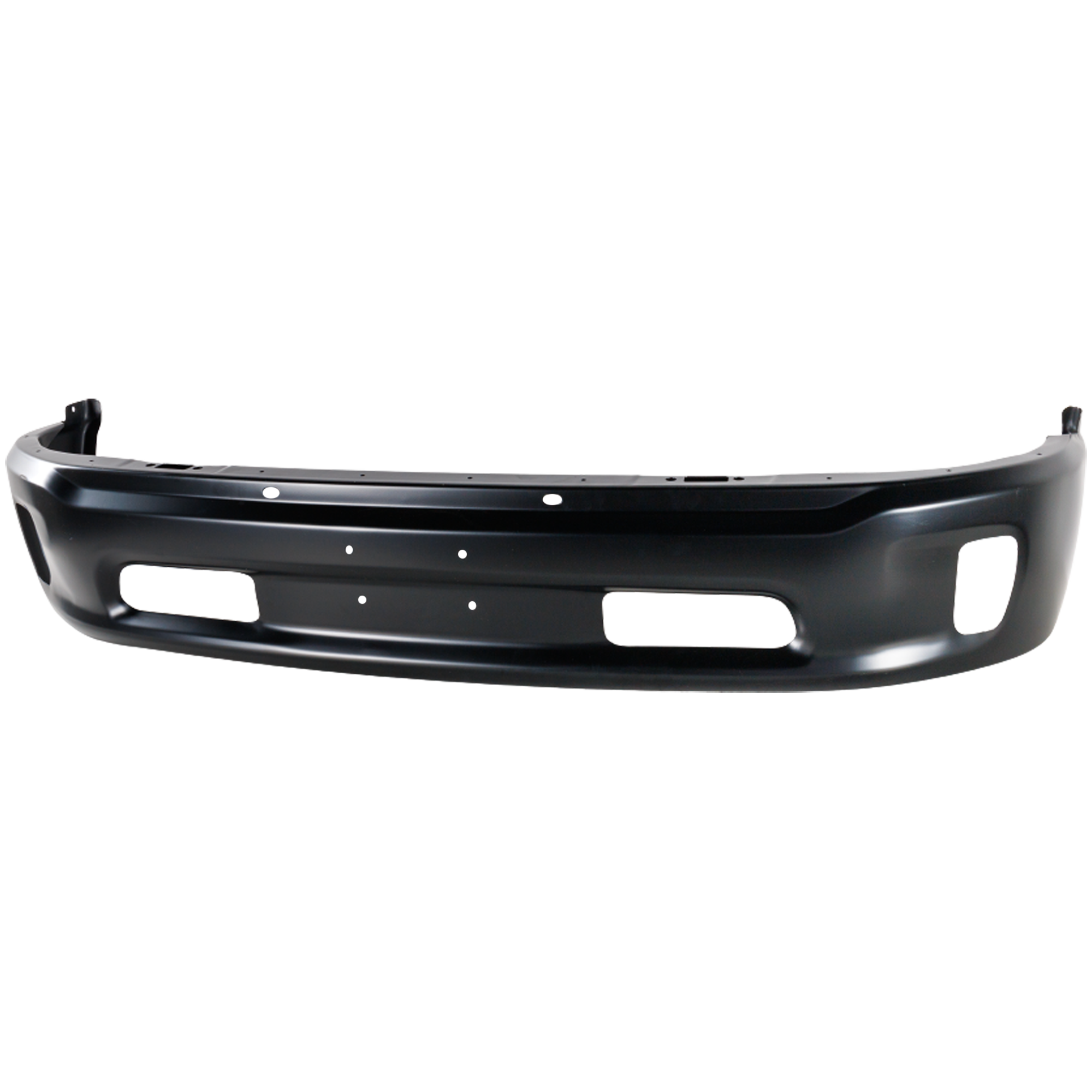 AM RAM 1500-14-18 FRONT BUMPER Lower Black 2 Piece Bumper Type w Fog Light Holes w o Parking Aid Sensor Holes Includes 19-21-1500 Classic SKU REPD010114P Partslink CH1002399 OEM 68160854AB