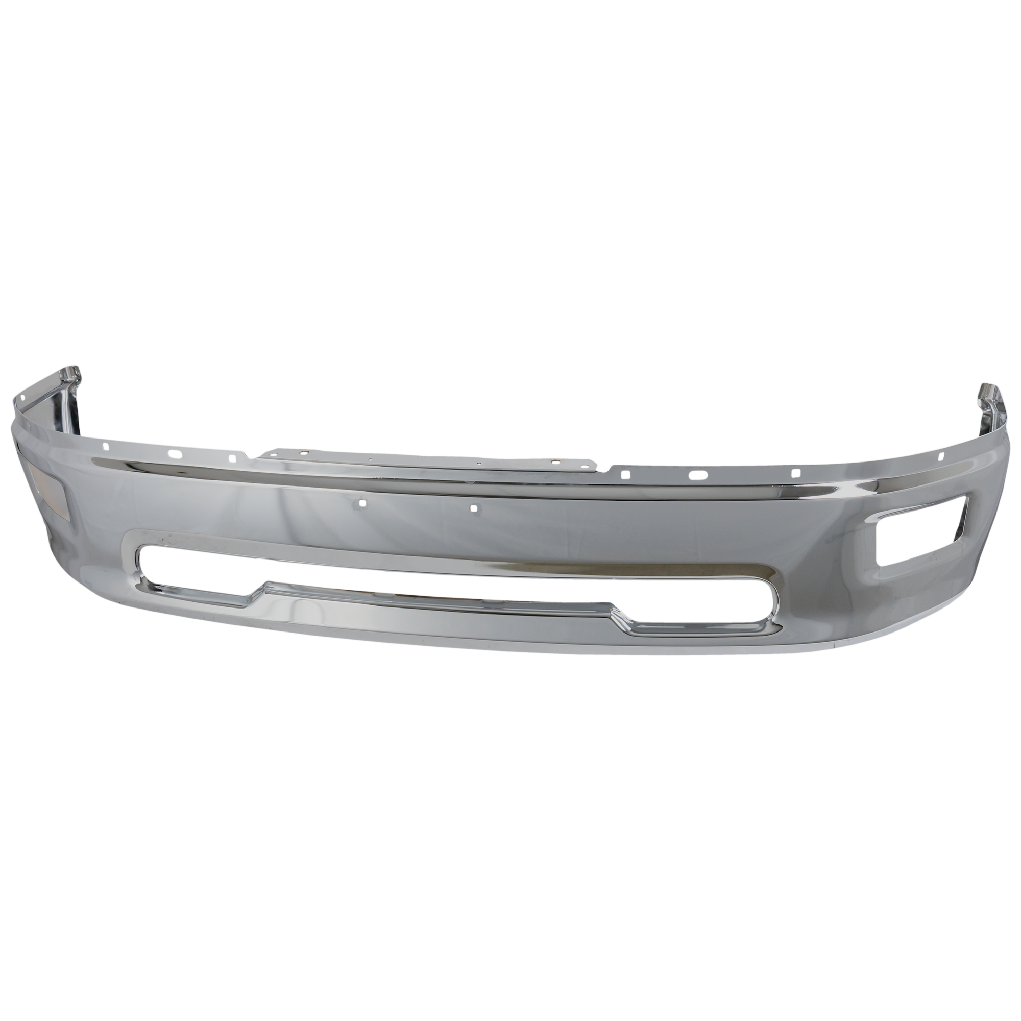 AM RAM 1500-09-12 FRONT BUMPER Chrome w o Sport Package w Rectangular Fog Light Holes SKU REPD010306 Partslink CH1002386 OEM 55112609AA 68206067AA