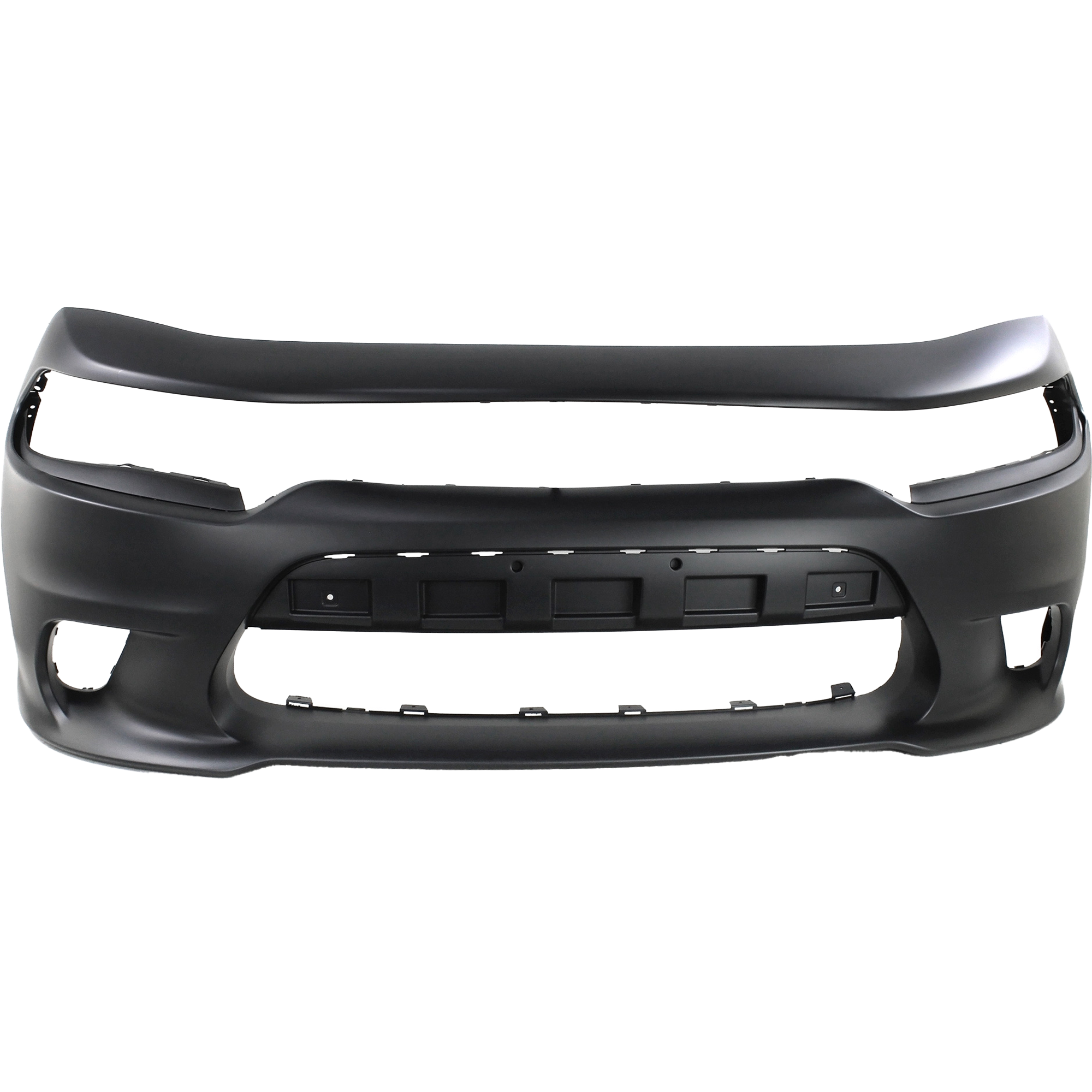 AM CHARGER 15-23 FRONT BUMPER COVER Primed w Hood Scoop w Elliptical Fog Light Hole w o Wide Body Option SKU REPD010378P Partslink CH1000A23 OEM 5PP39TZZAE