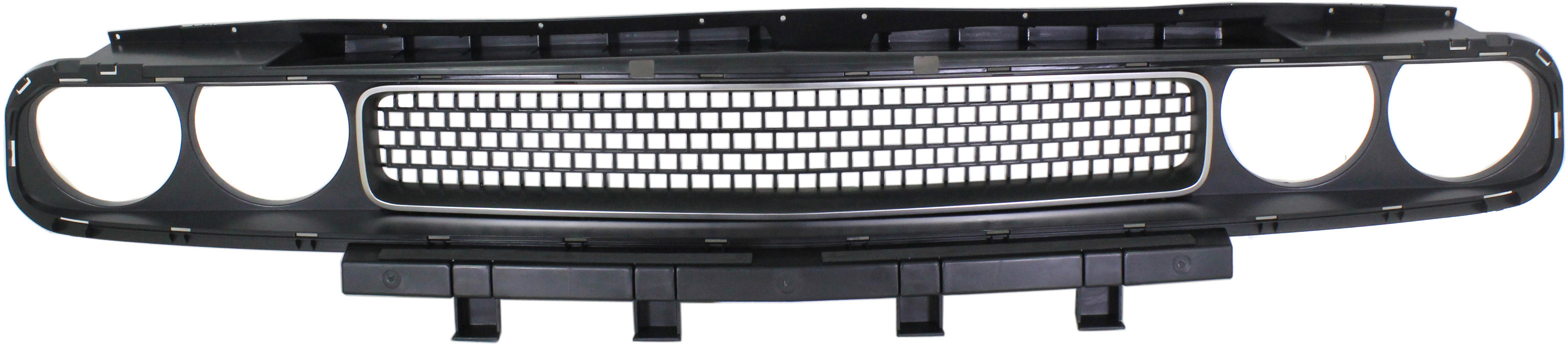 AM CHALLENGER 08-14 GRILLE Plastic Textured Black Shell and Insert w Chrome Insert Opening Molding SKU REPD070153 Partslink CH1200338 OEM 68043388AB