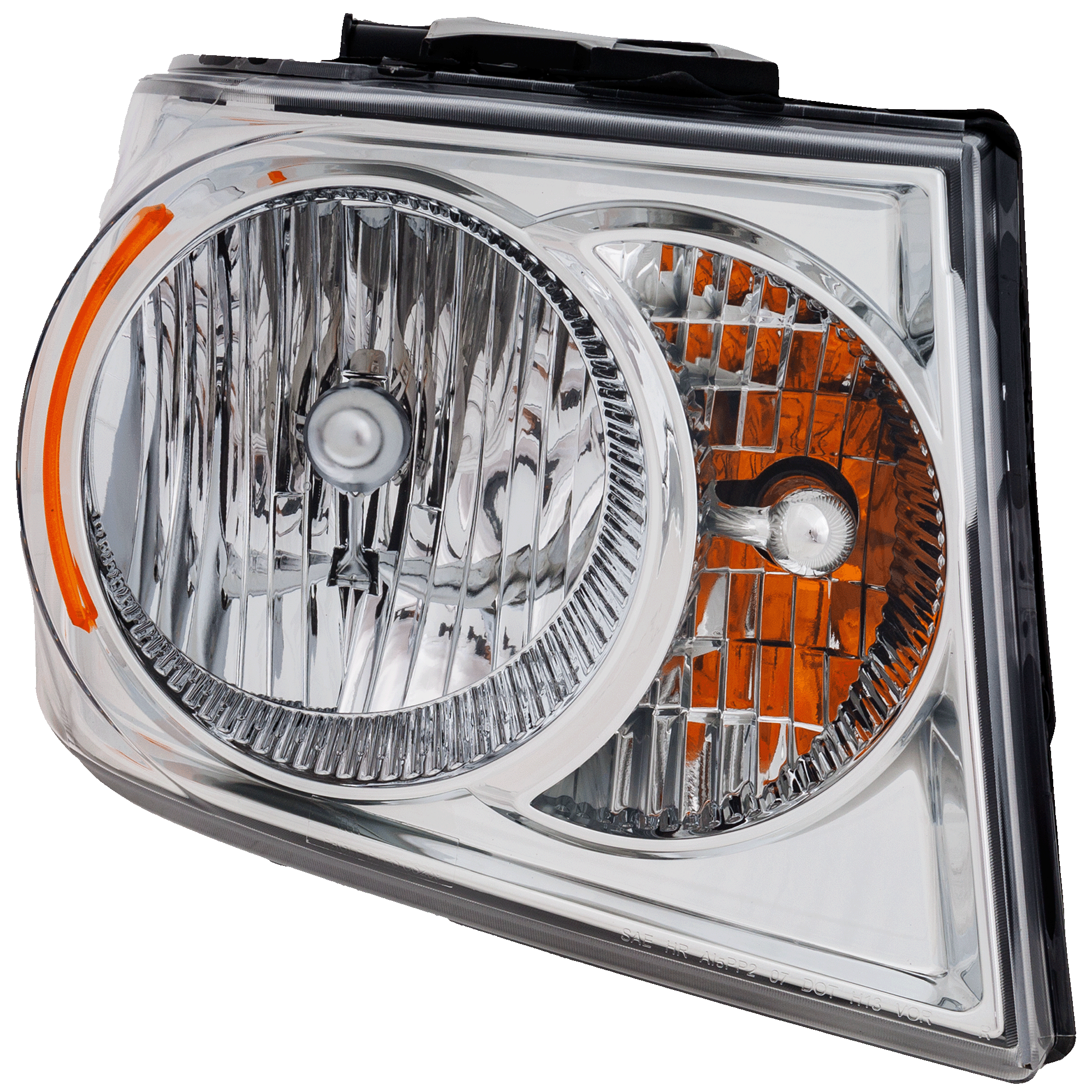 AM DURANGO 07-09 HEAD LAMP RH Assembly Halogen Chrome Interior SKU REPD100103 Partslink CH2519121 OEM 55078018AI