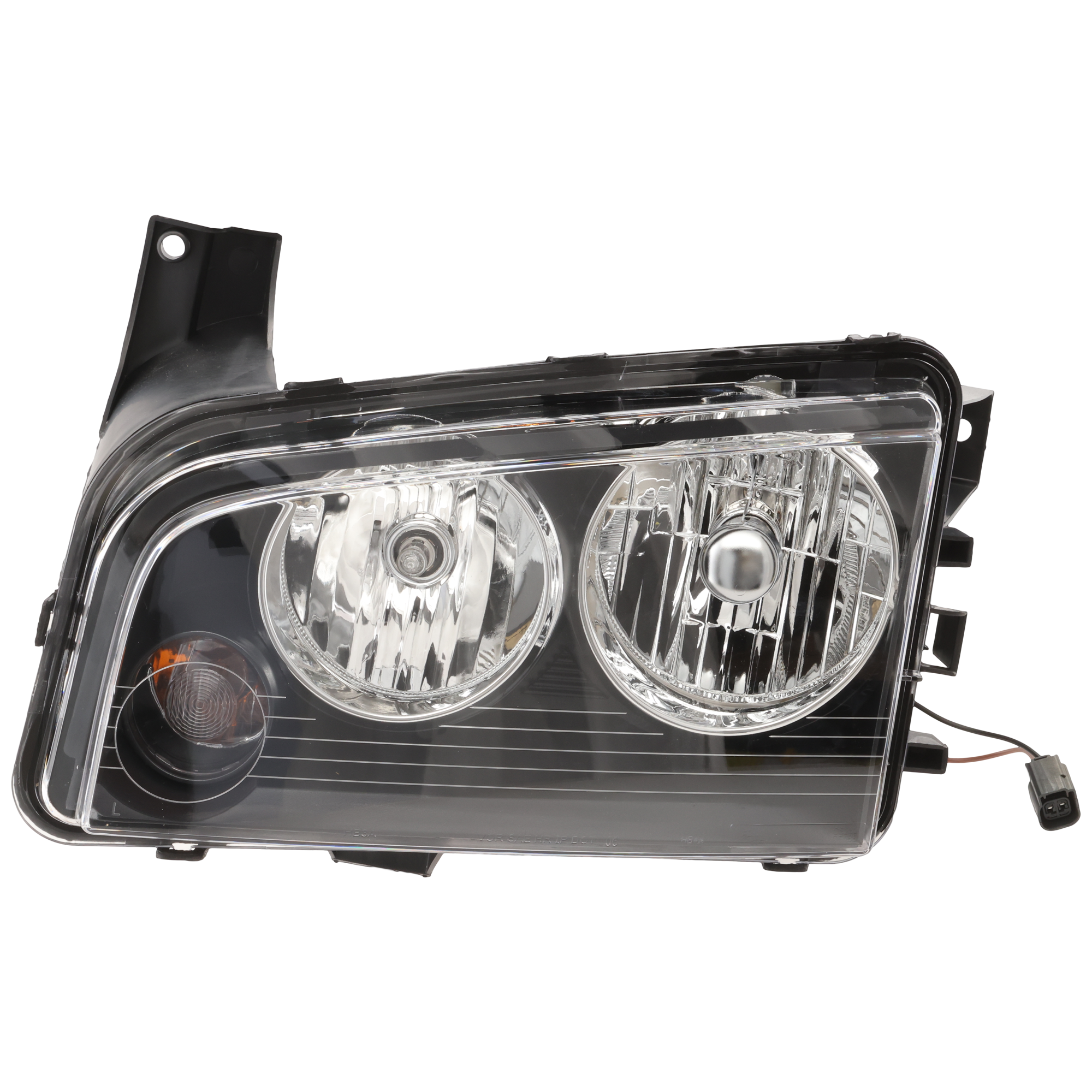 AM CHARGER 06-07 HEAD LAMP LH Assembly Halogen Black Interior To 11-8-06 SKU REPD100132 Partslink CH2502163 OEM 4806165AF