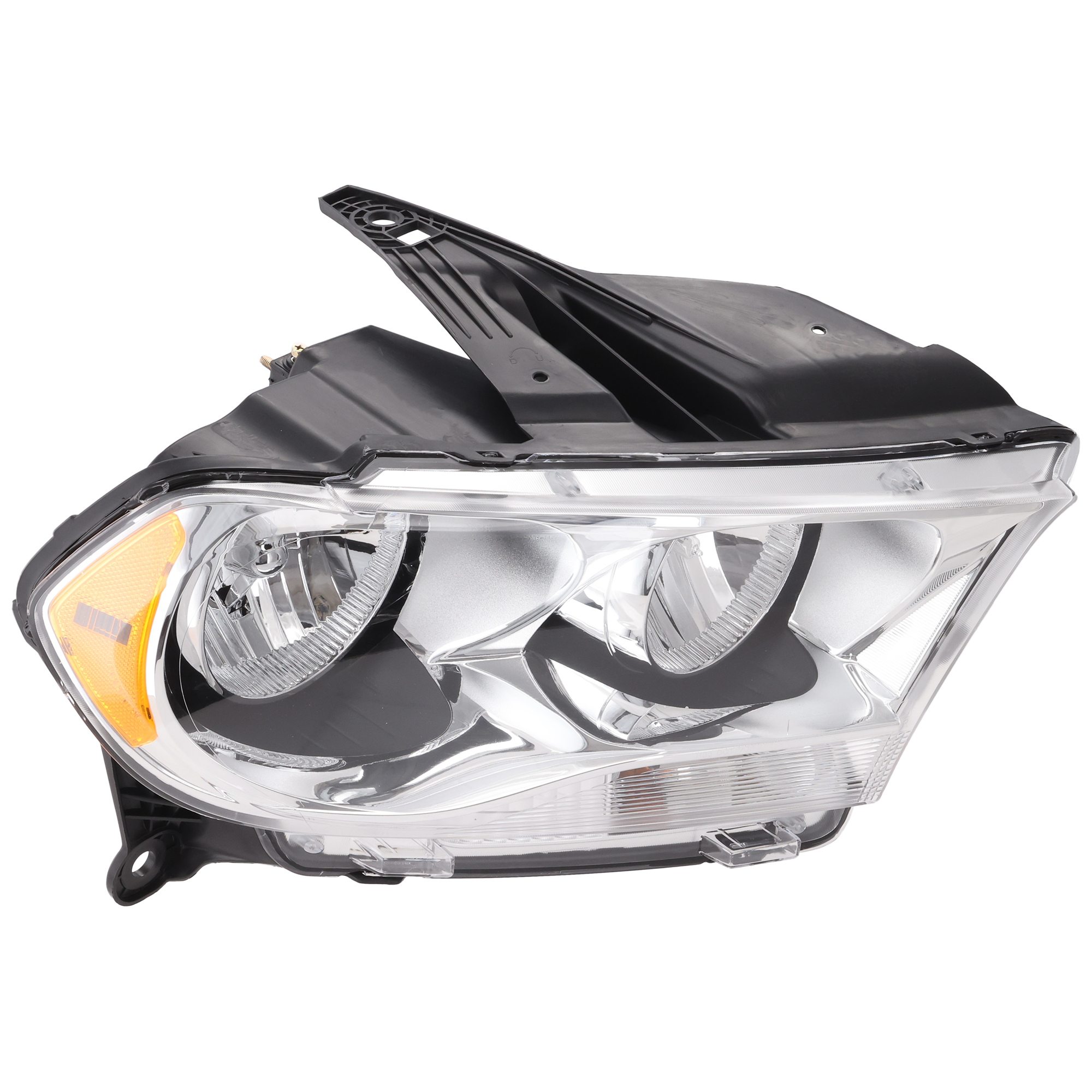 AM DURANGO 11-13 HEAD LAMP RH Assembly Halogen Chrome Interior SKU REPD100151 Partslink CH2503228 OEM 55079366AC