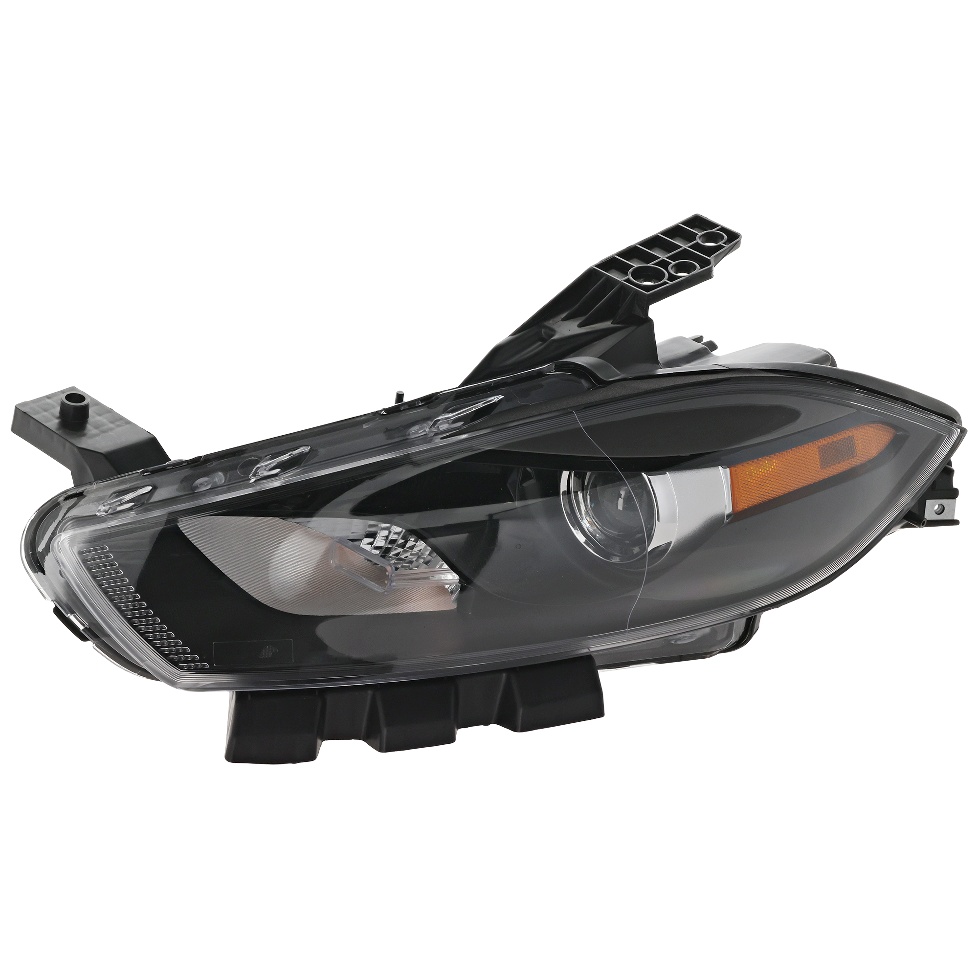 AM DART 13-16 HEAD LAMP LH Assembly Halogen Black Interior SKU REPD100154 Partslink CH2502240 OEM 68085141AL