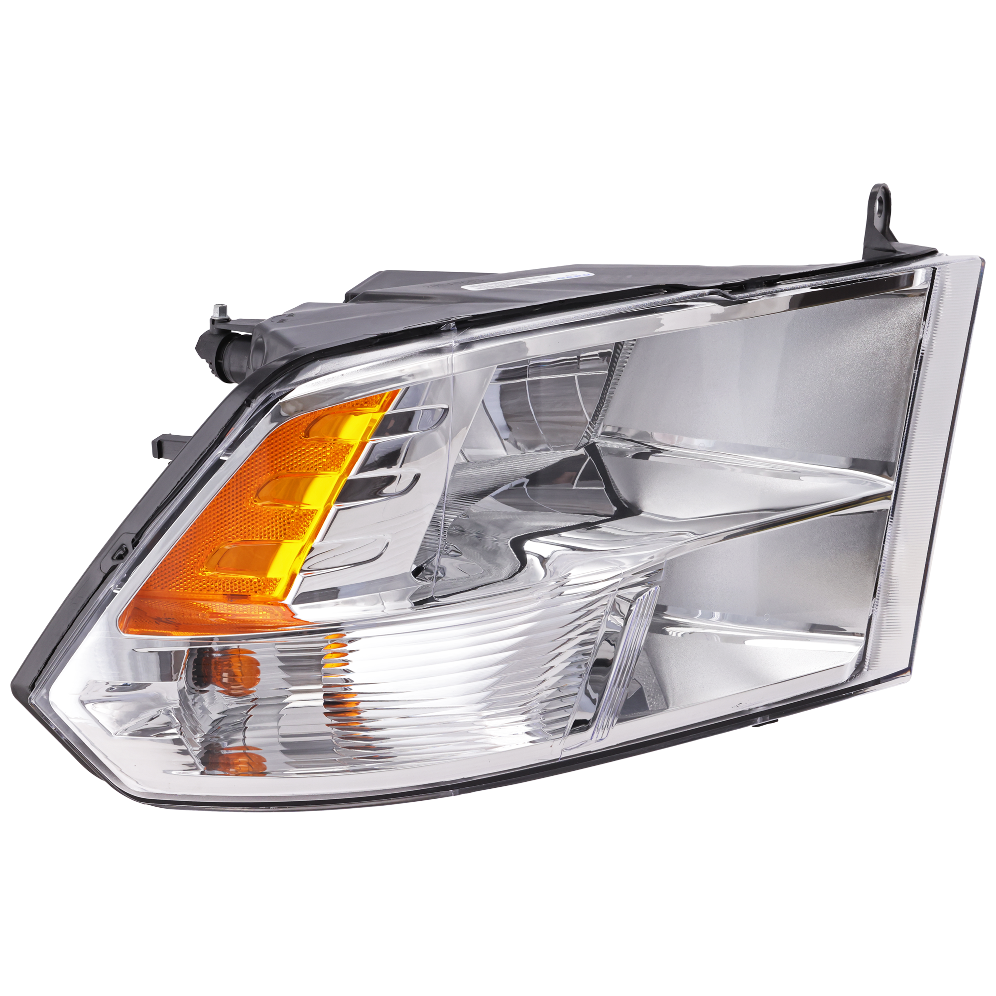 AM RAM FULL SIZE PICKUP 13-18 HEAD LAMP RH Assembly Halogen Reflector Type Chrome Interior w Quad Lamps Includes 19-24-1500 Classic CAPA SKU REPD100155Q Partslink CH2503242C OEM 68096438AJ