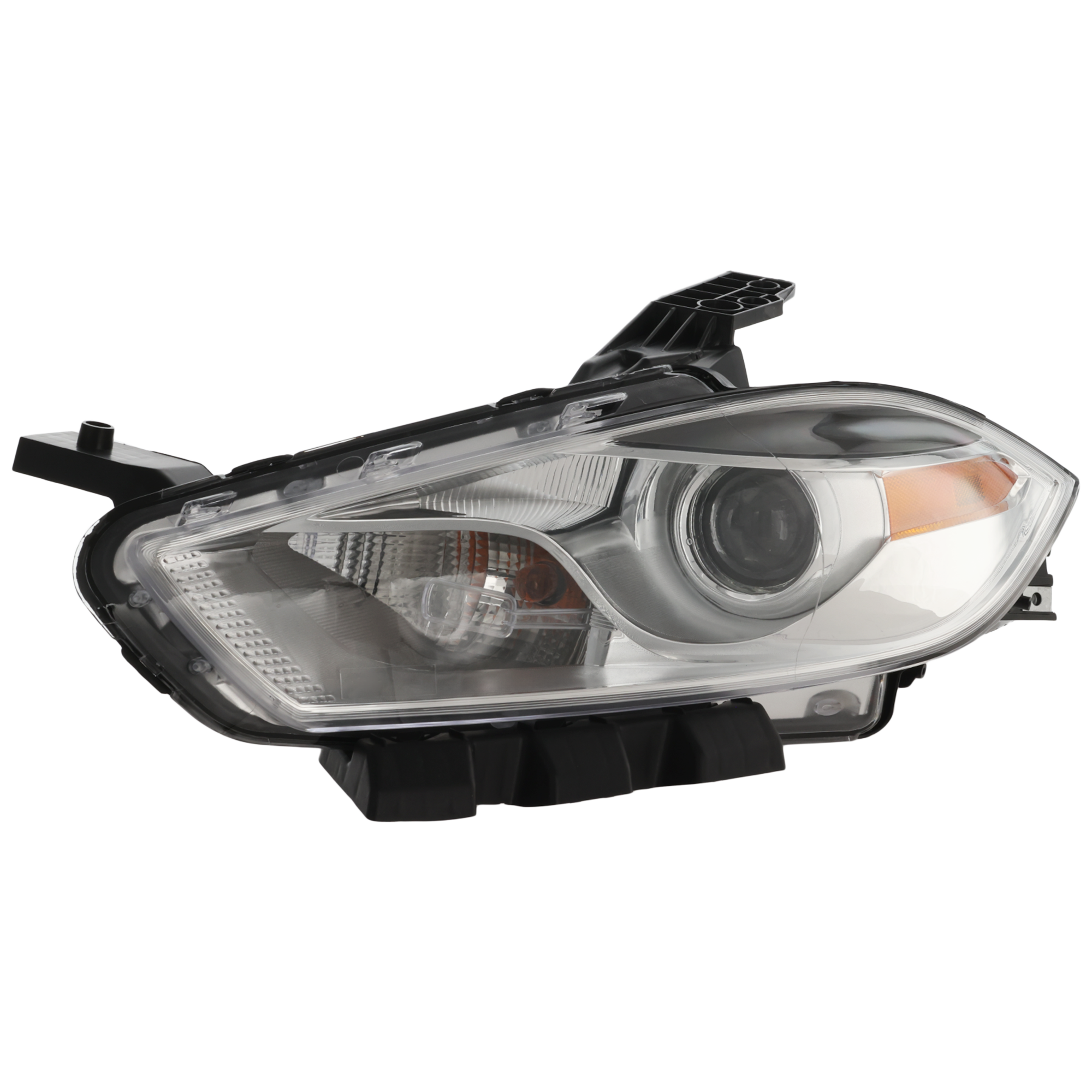 AM DART 13-16 HEAD LAMP LH Assembly Halogen Chrome Interior CAPA SKU REPD100162Q OEM 68081389AL PFM