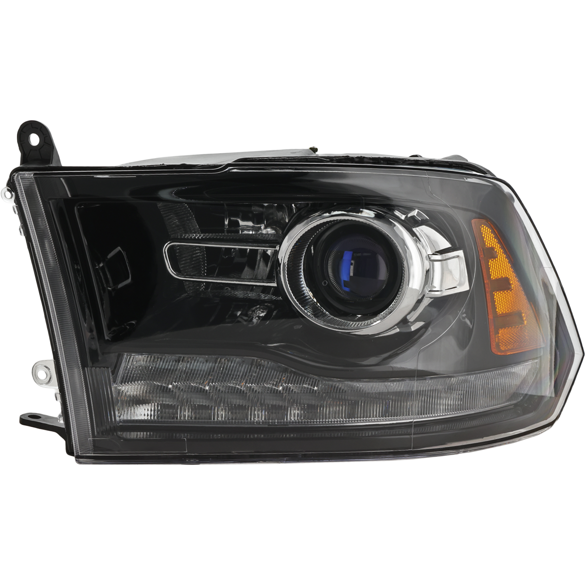 AM RAM FULL SIZE PICKUP 13-14 PROJECTOR HEAD LAMP LH Assembly Halogen Black Interior CAPA SKU REPD100164Q Partslink CH2502245C OEM 68093221AB