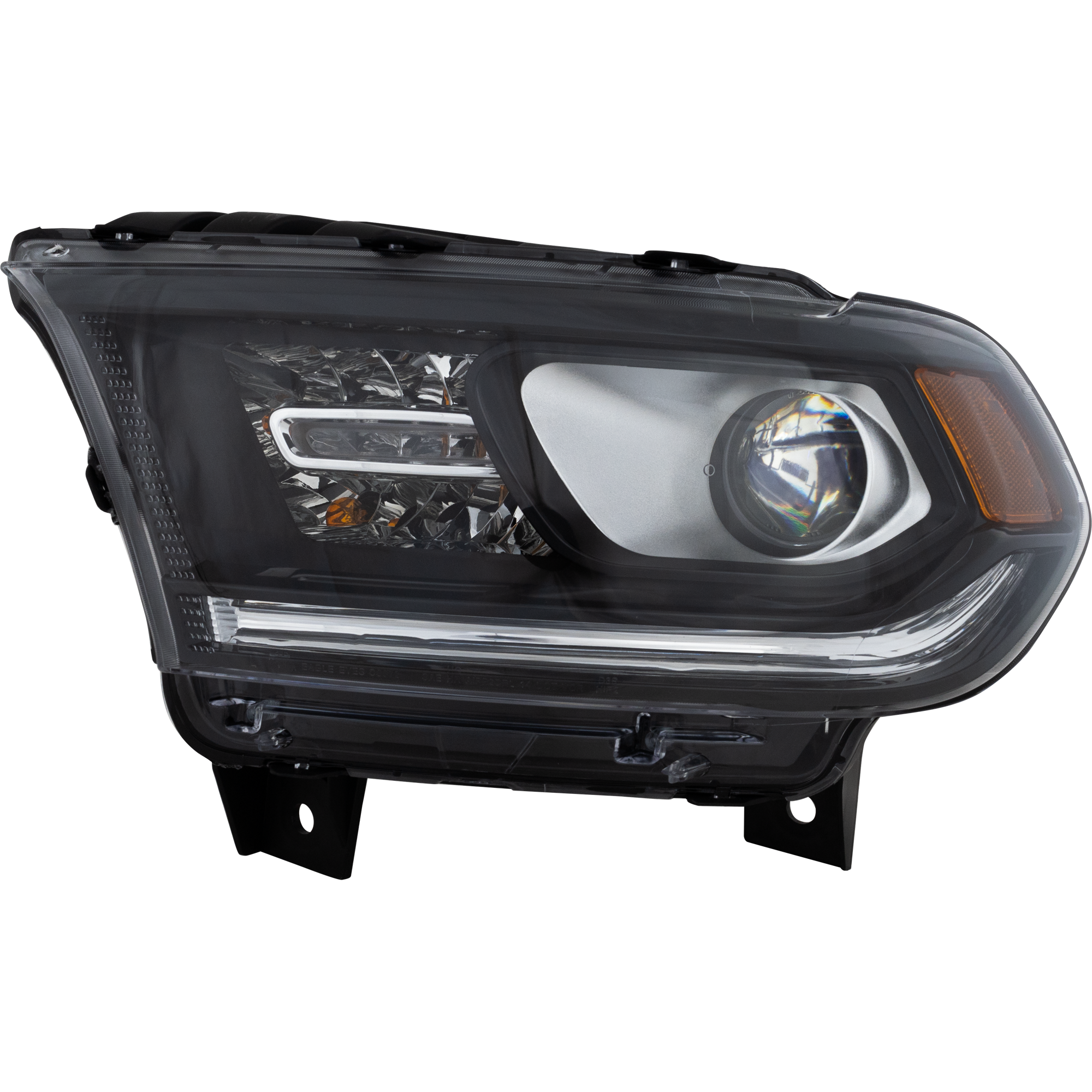 AM DURANGO 14-17 HEAD LAMP LH Assembly Halogen Black Interior w o LED Daytime Running Light SXT GT Models CAPA SKU REPD100172Q Partslink CH2502255C OEM 68184827AI 68184827AF
