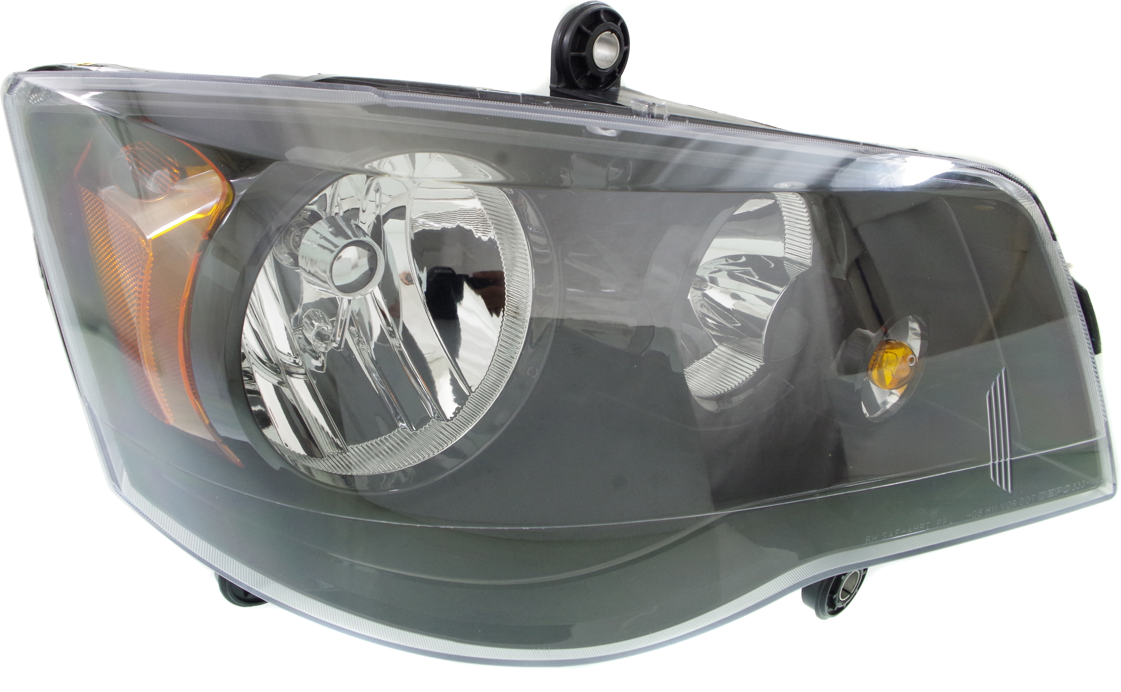 AM GRAND CARAVAN 11-20 TOWN AND COUNTRY 14-16 HEAD LAMP RH Assembly Halogen Black Interior CAPA SKU REPD100177Q Partslink CH2503266C OEM 68206500AE 68206500AC